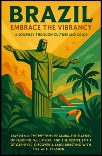 Brazilian Vibrancy and Culture Travel Poster