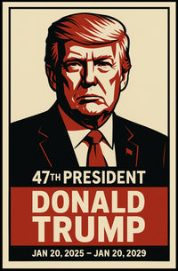 Trump Visionary Red Black Patriotic Minimalist Poster