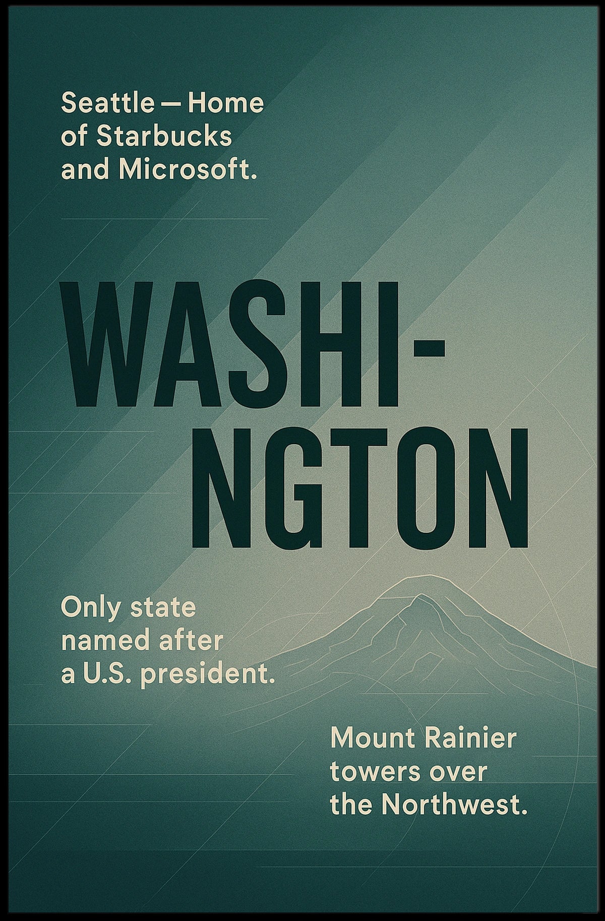 Washington A Tribute To The Evergreen Poster