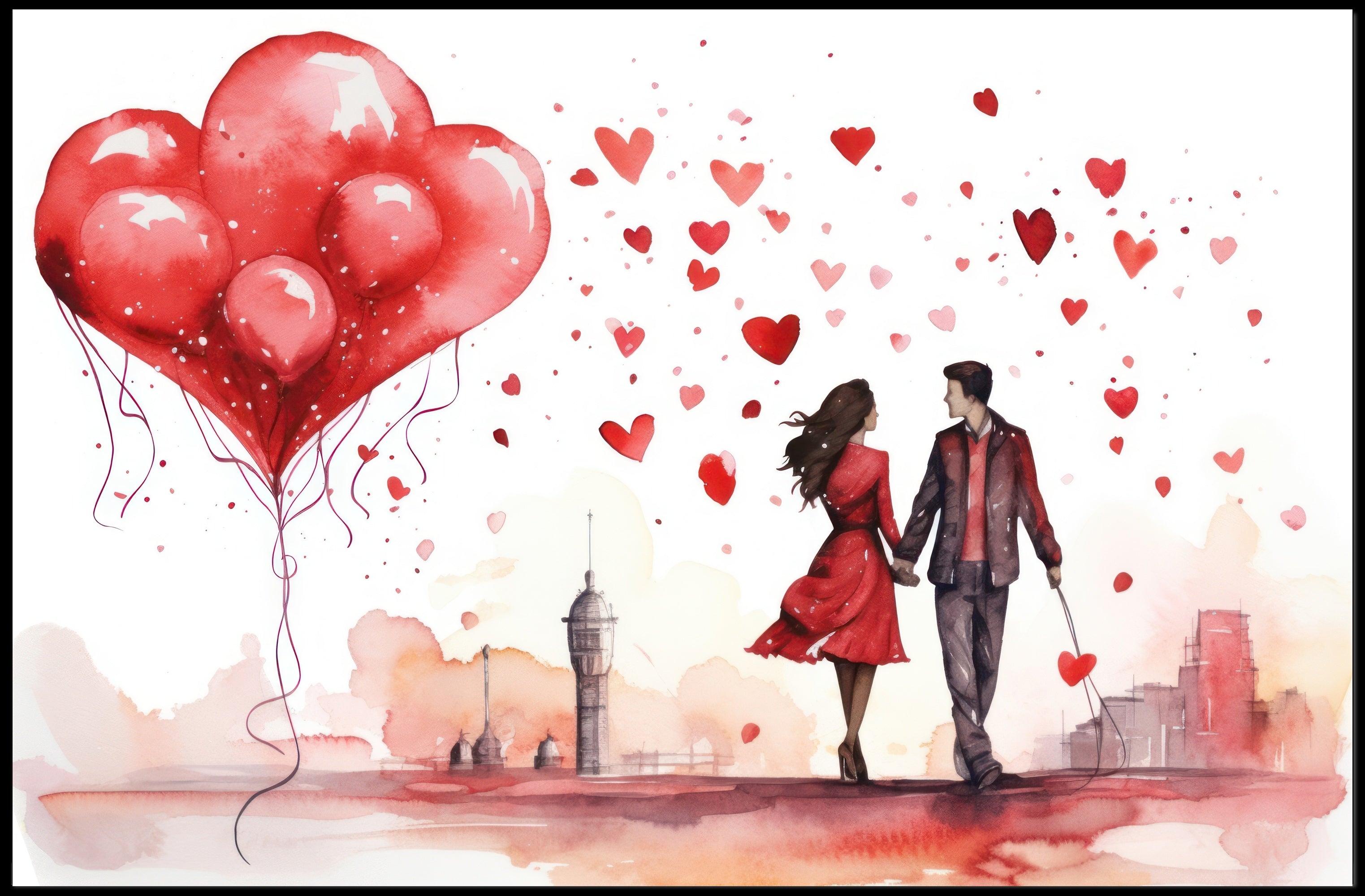 Love in the Cityscape Poster