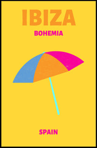 Ibiza Bohemian Vibe Minimalist Art Print Travel Poster PosterGoat