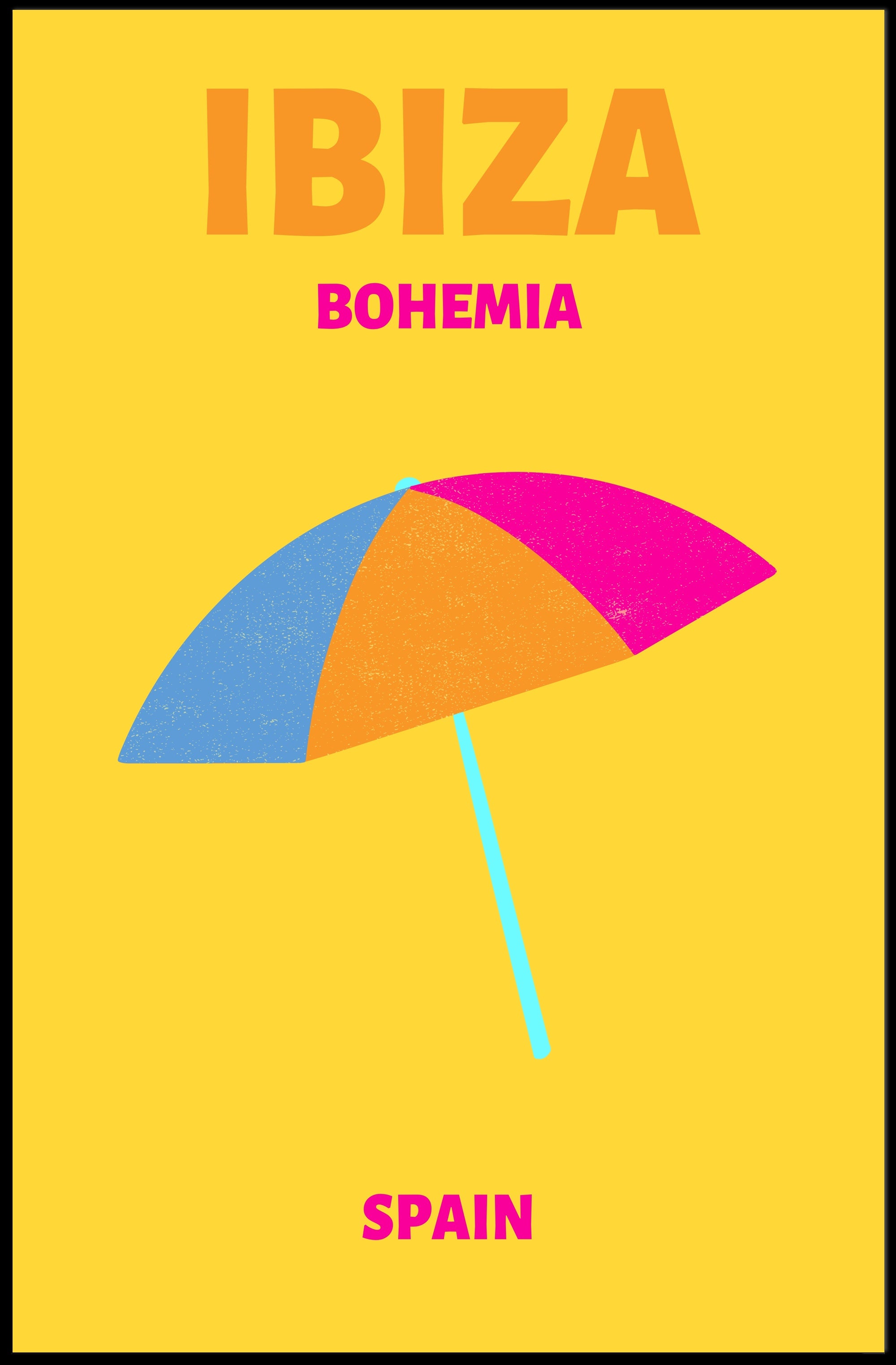 Ibiza Bohemian Vibe Minimalist Art Print Travel Poster PosterGoat