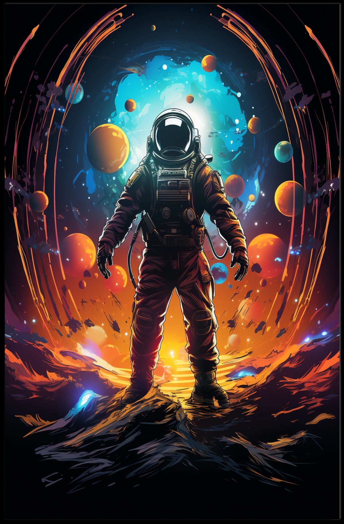Cosmic Odyssey Space Dream Digital Painting Poster