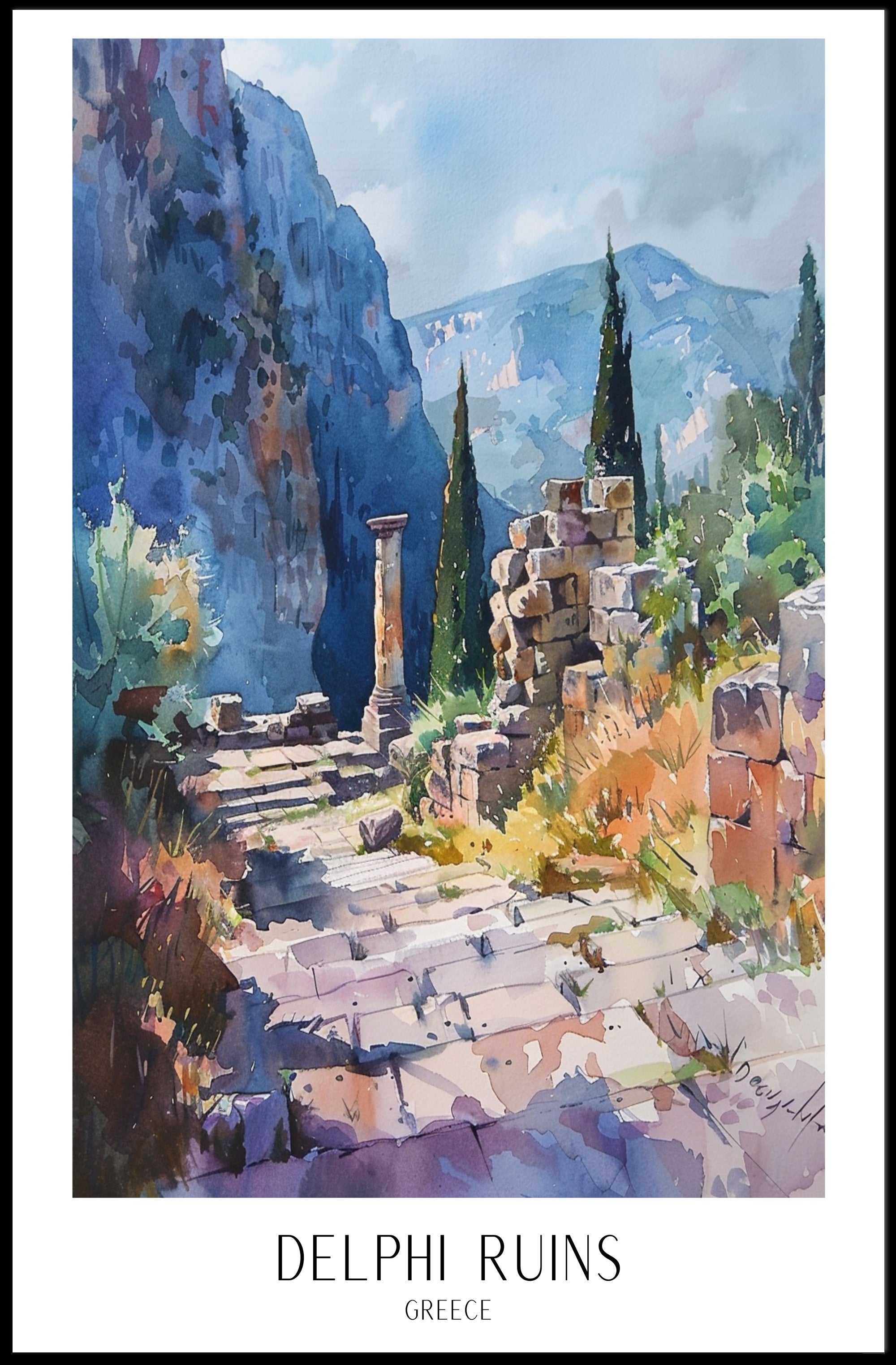 Delphi Ruins Poster PosterGoat
