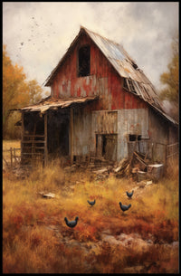 Abandoned Barnyard Travel Poster Art Print Decor