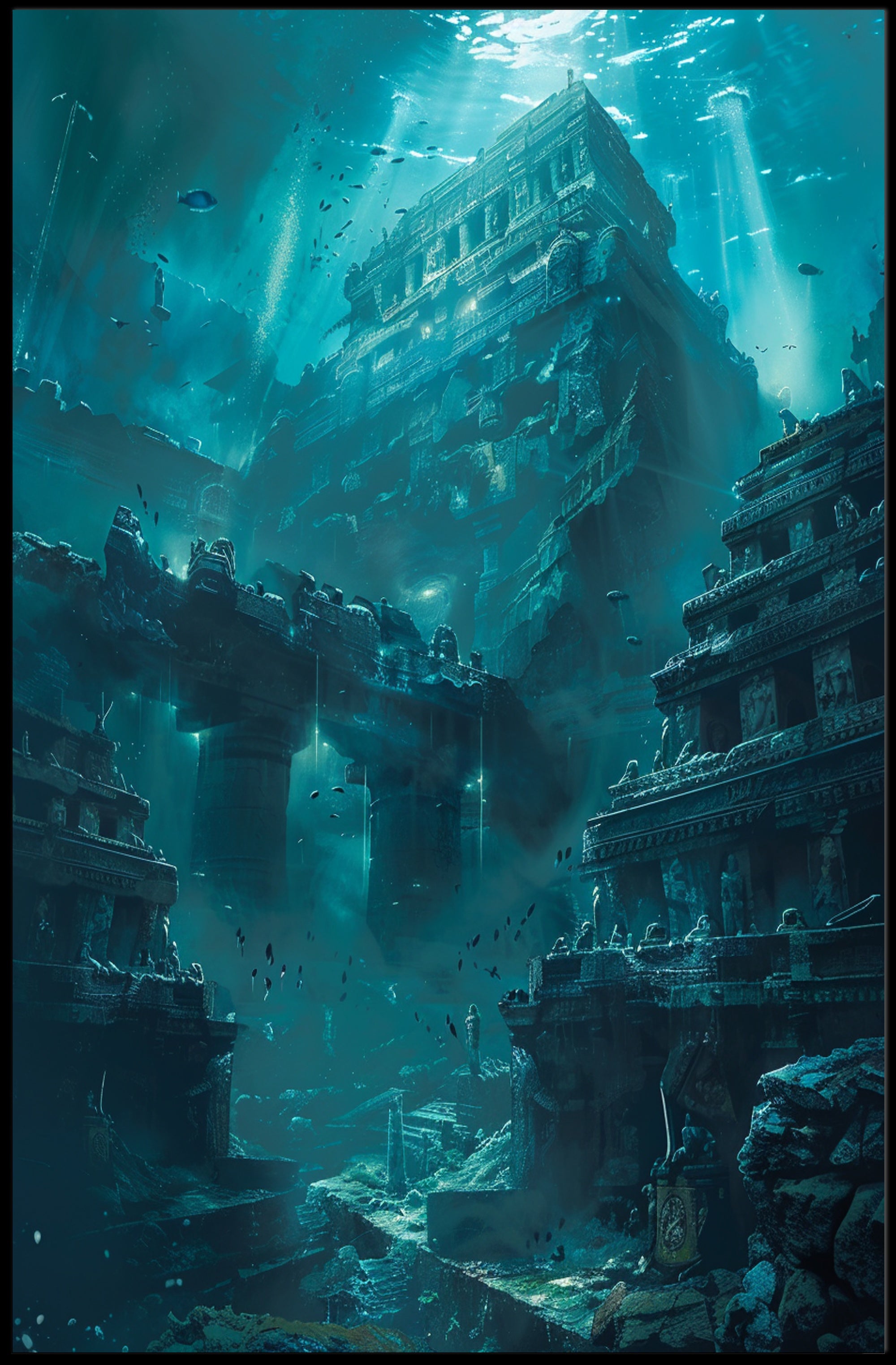 Underwater Ancient Ruins Adventure Fantasy or Mythology Poster PosterGoat