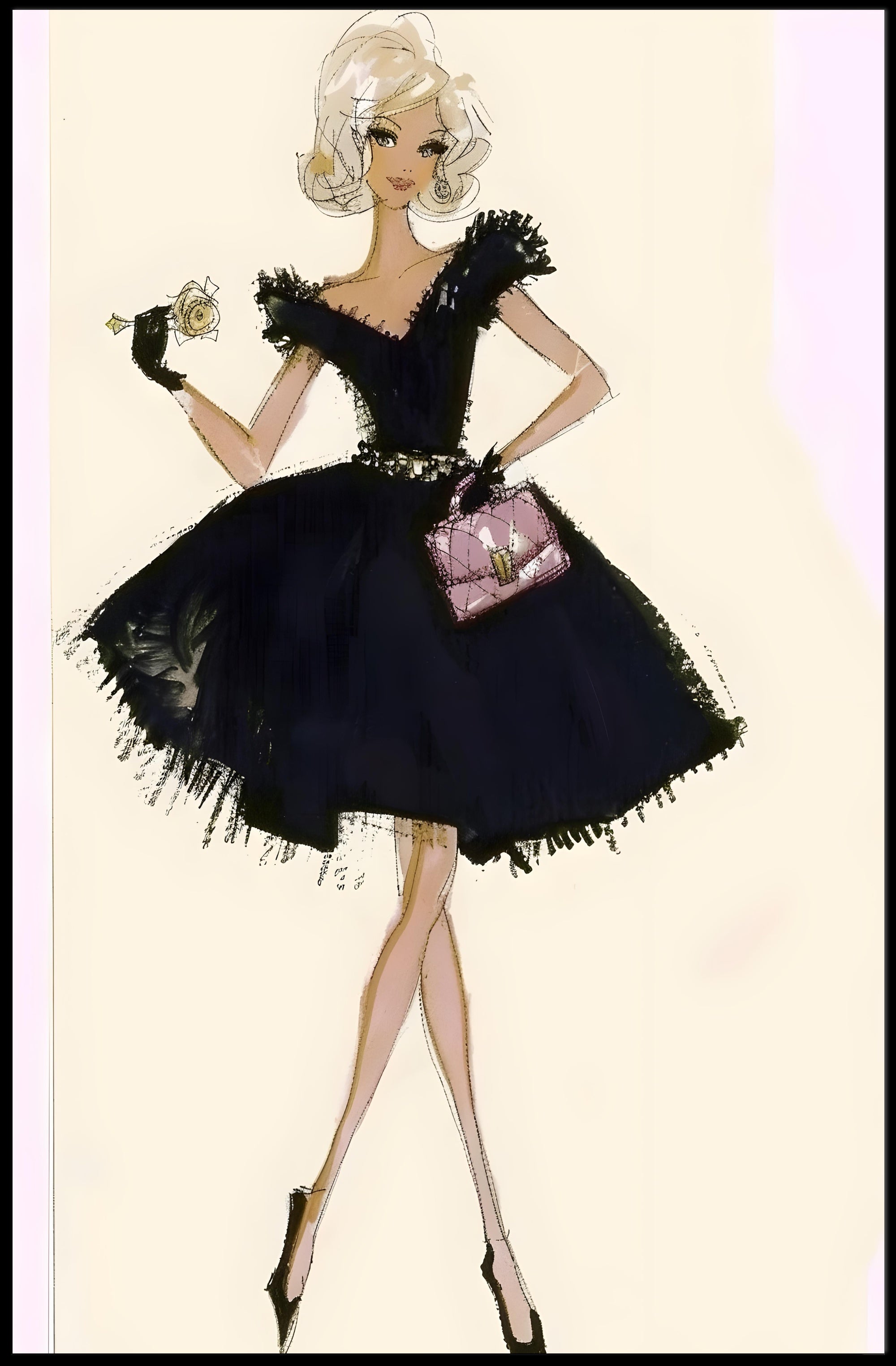 Fashion Illustration in Black Poster