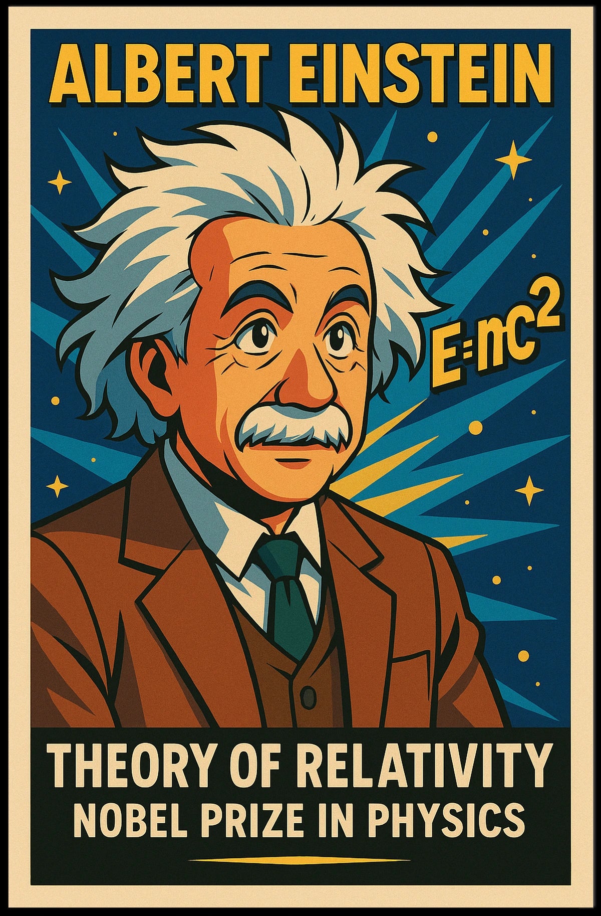 Einstein Relativity Vintage Science Poster