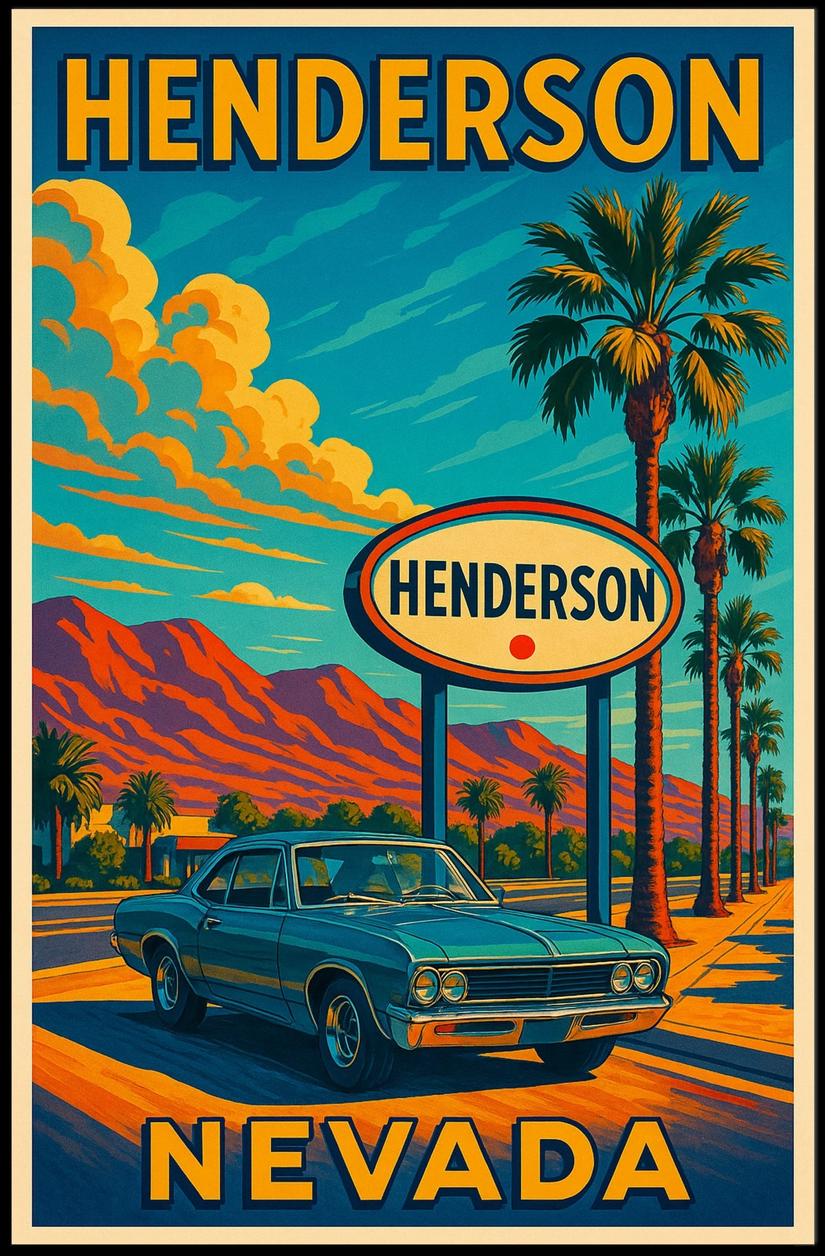 Henderson, Nevada Retro Travel Poster