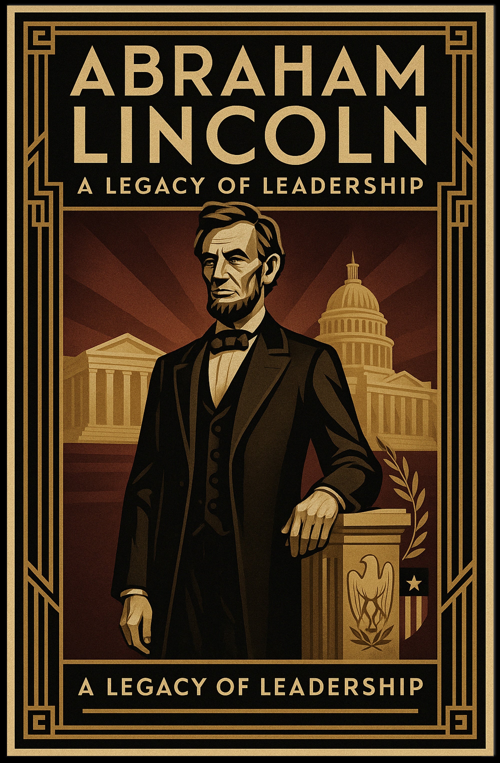 Abraham Lincoln A Legacy of Leadership Poster PosterGoat