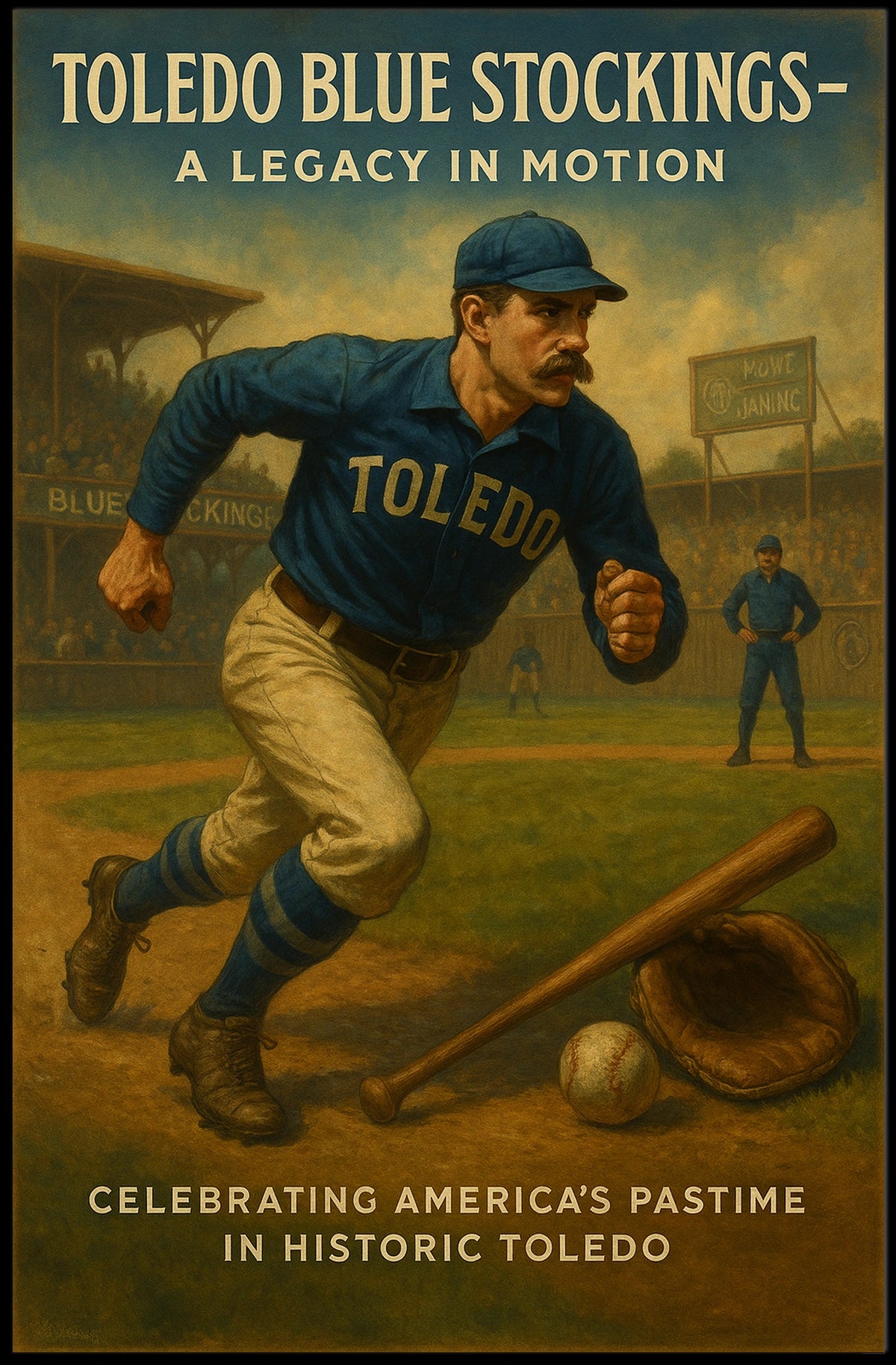 Toledo Blue Stockings A Legacy In Poster