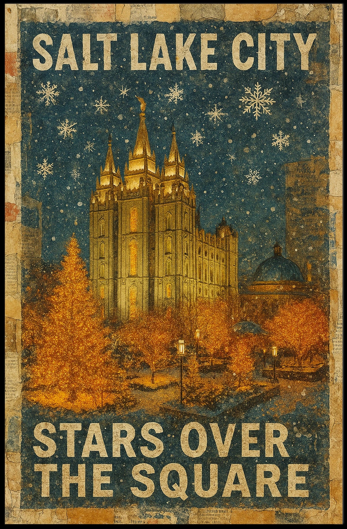 Stars Over The Square Salt Lake City Poster