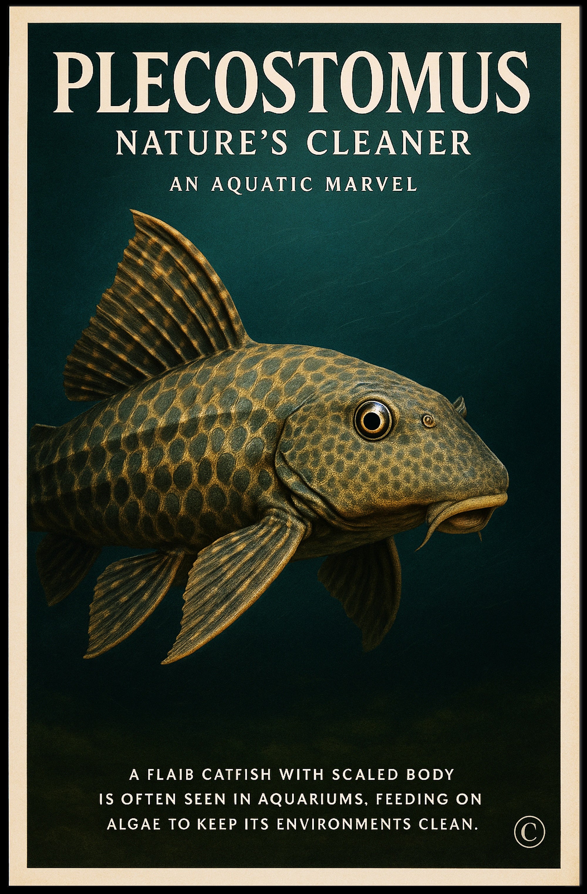 Plecostomus Nature's Cleaner Poster PosterGoat