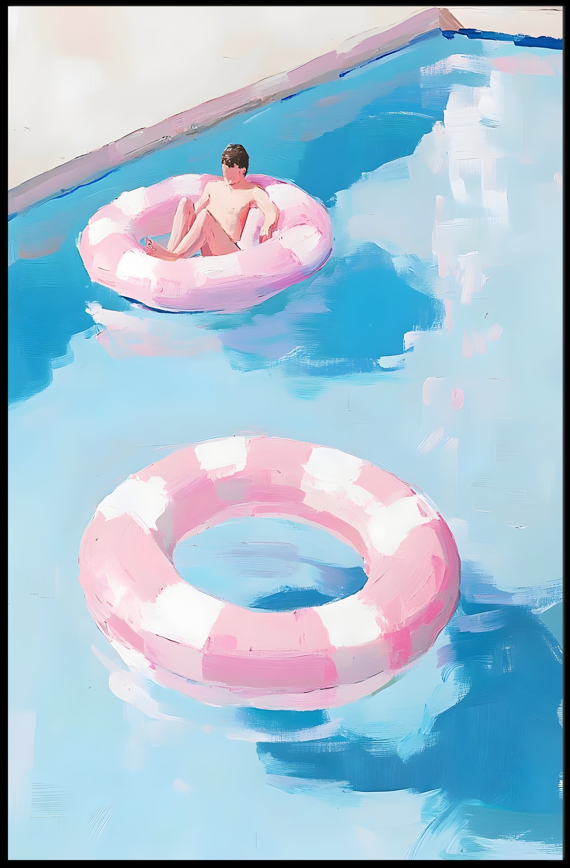 Summer Serenity Pool Poster Pastel Minimalist Print