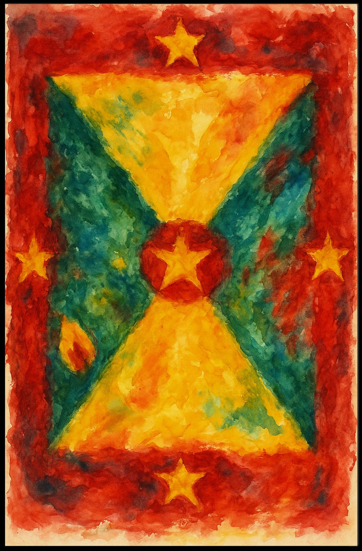 Vibrant Abstract Flag Poster