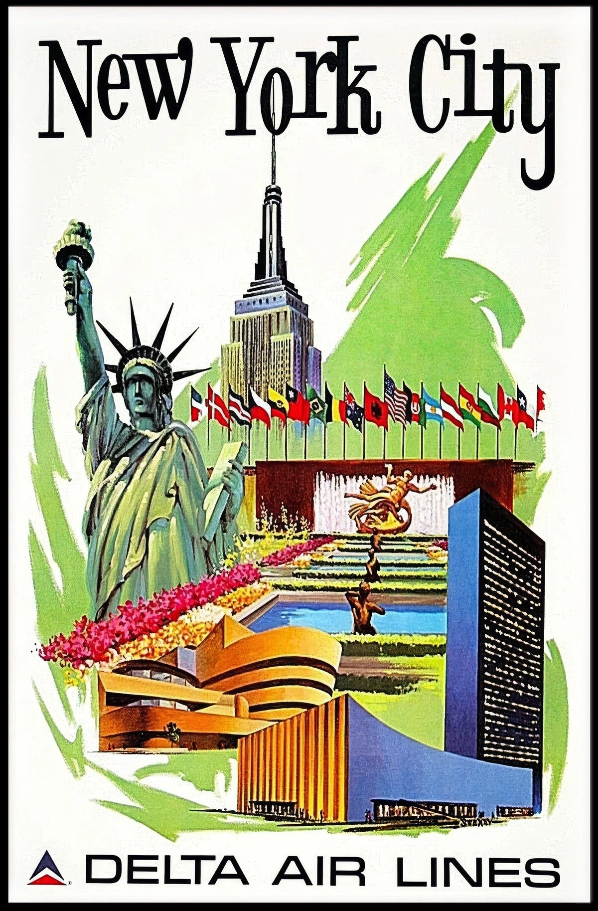 Iconic New York City Travel Poster Vintage Wall Art