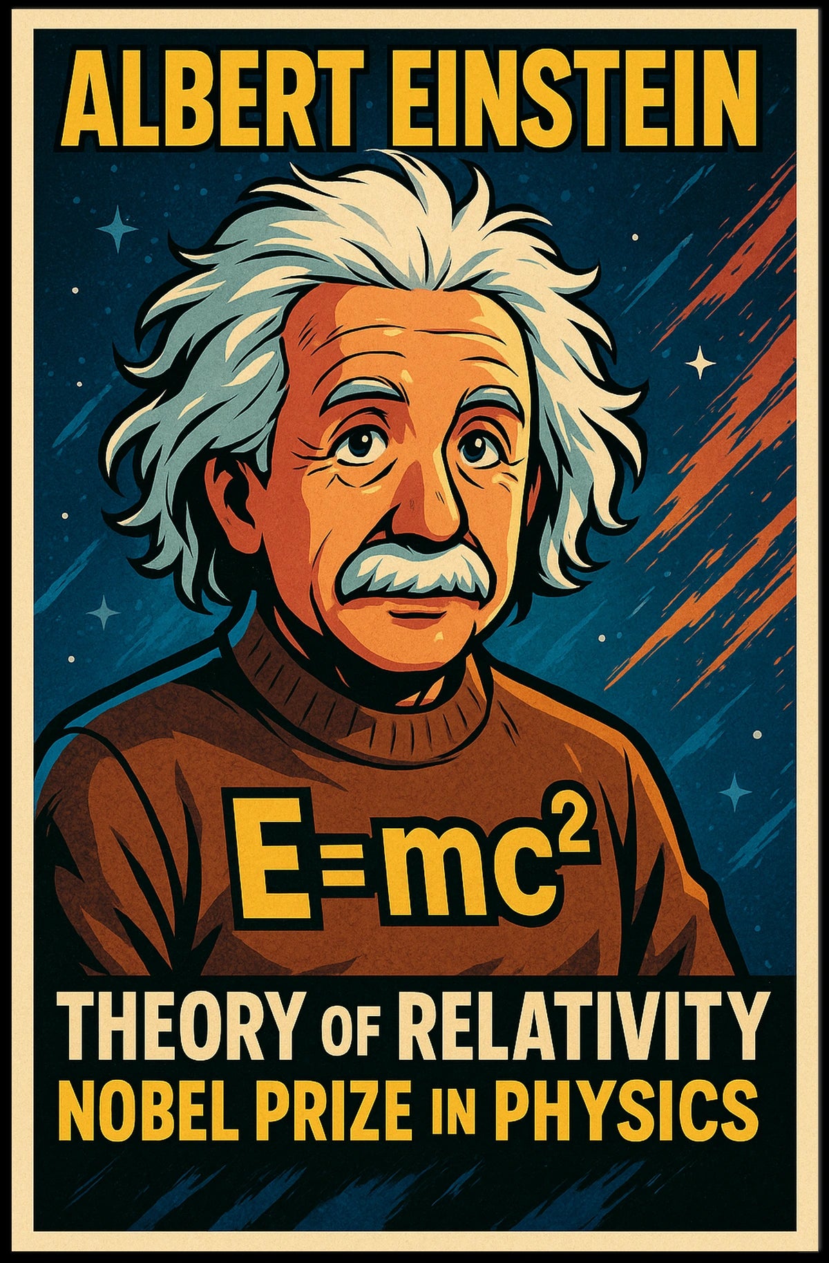 Albert Einstein Relativity Vintage Inspiring Poster