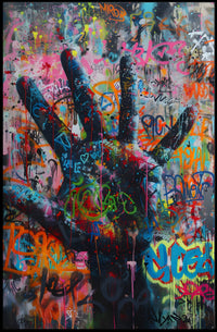 Urban Graffiti Handset Vibrant Artistic Pop Culture Poster