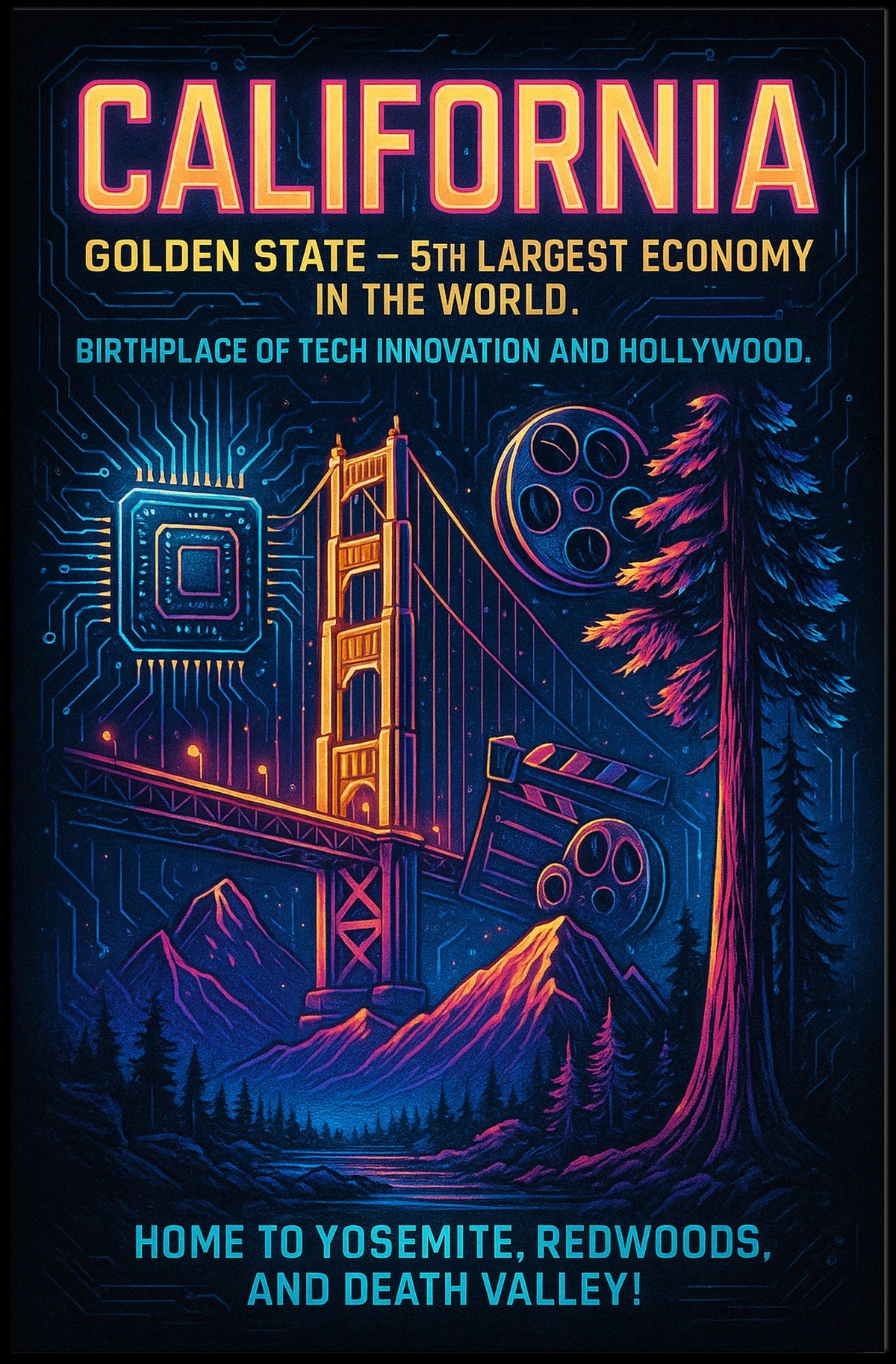 California The Golden State Poster