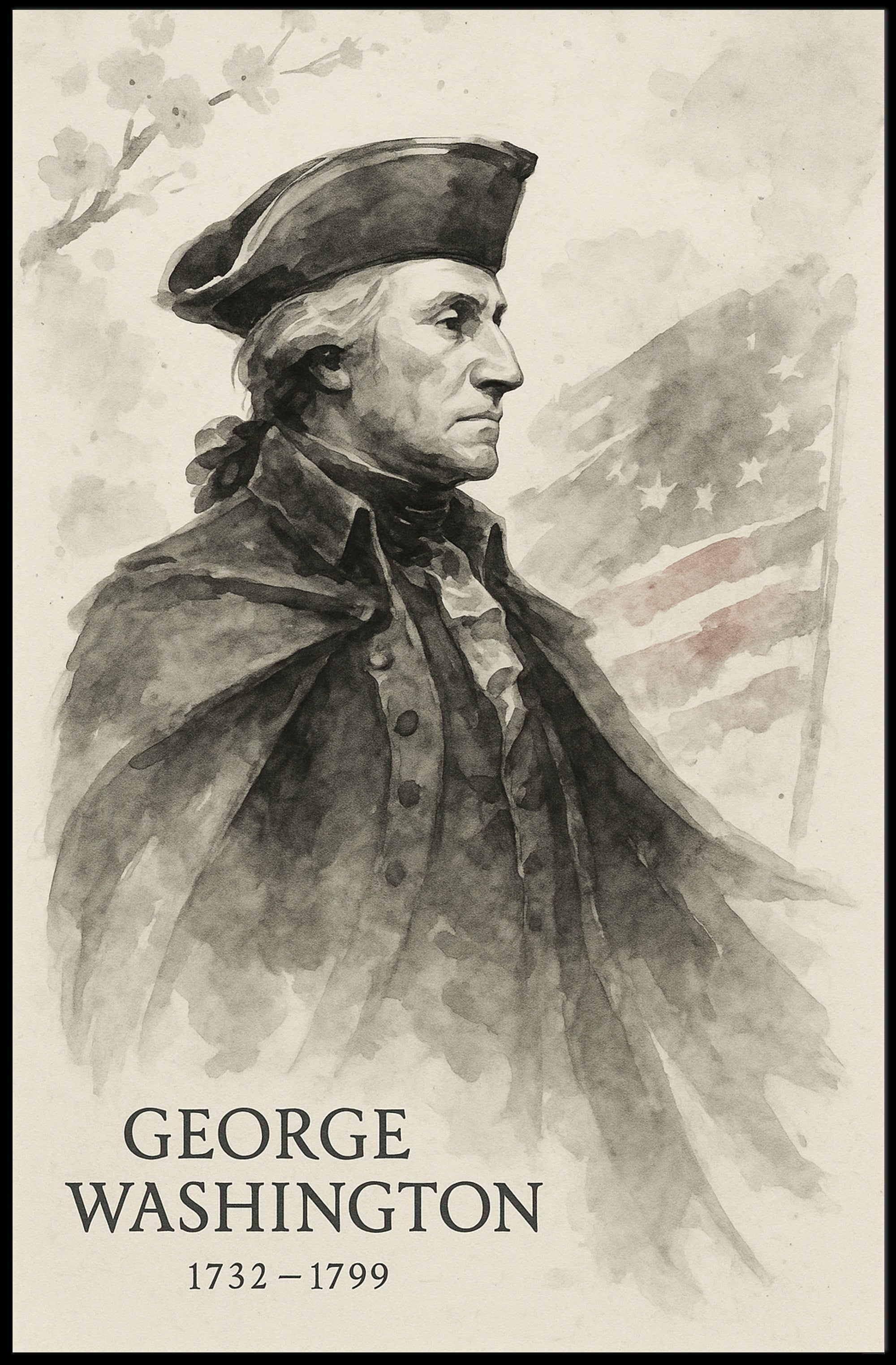 George Washington Vintage Patriotic Historical or Presidential Poster PosterGoat