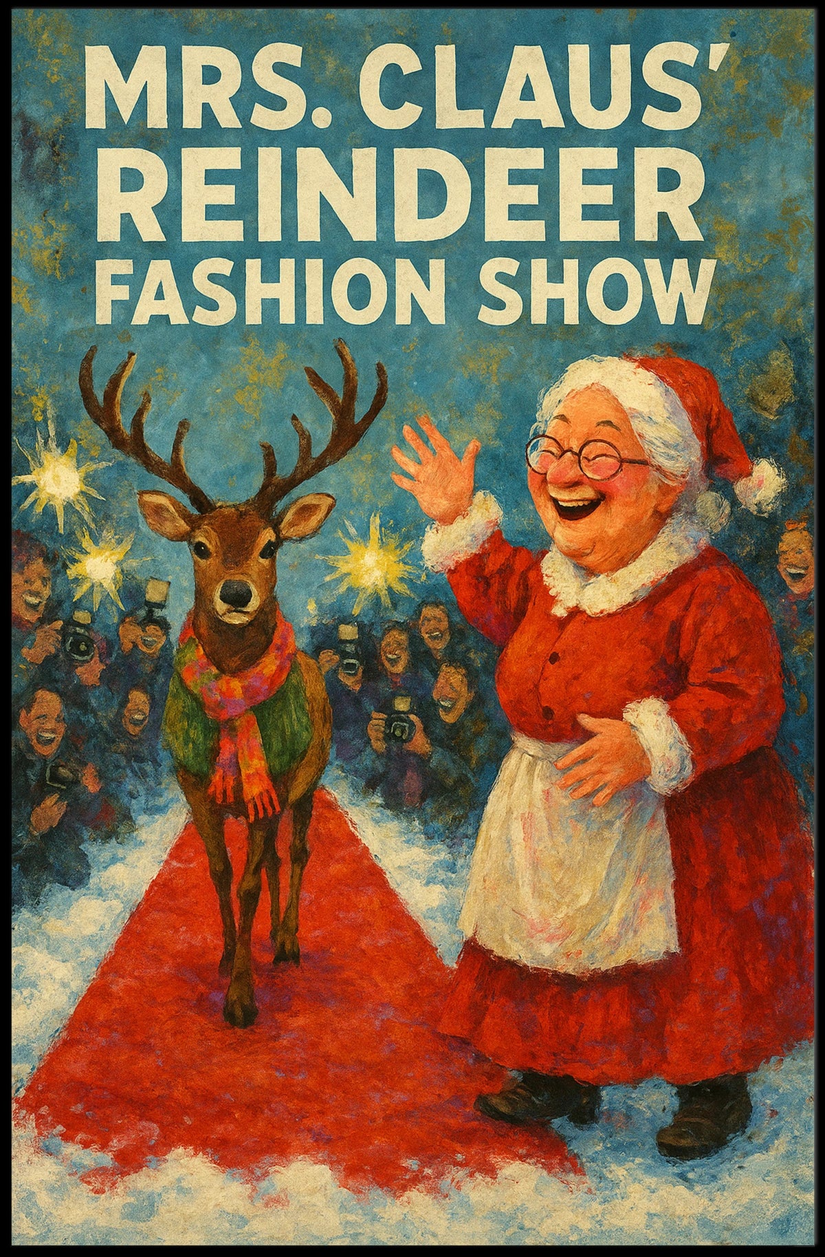 Mrs. Claus Reindeer Fashion Show Poster