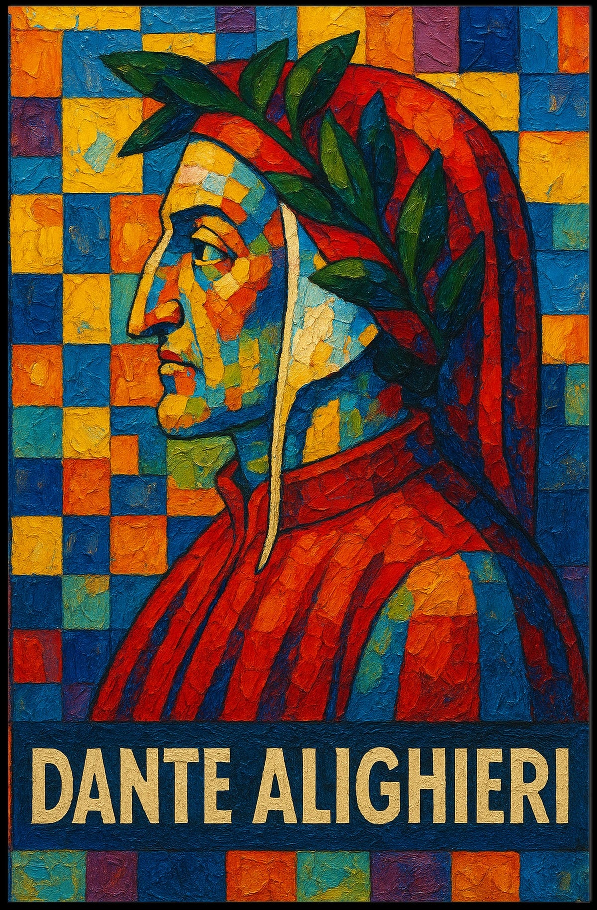 Dante Alighieri A Mosaic Tribute Poster