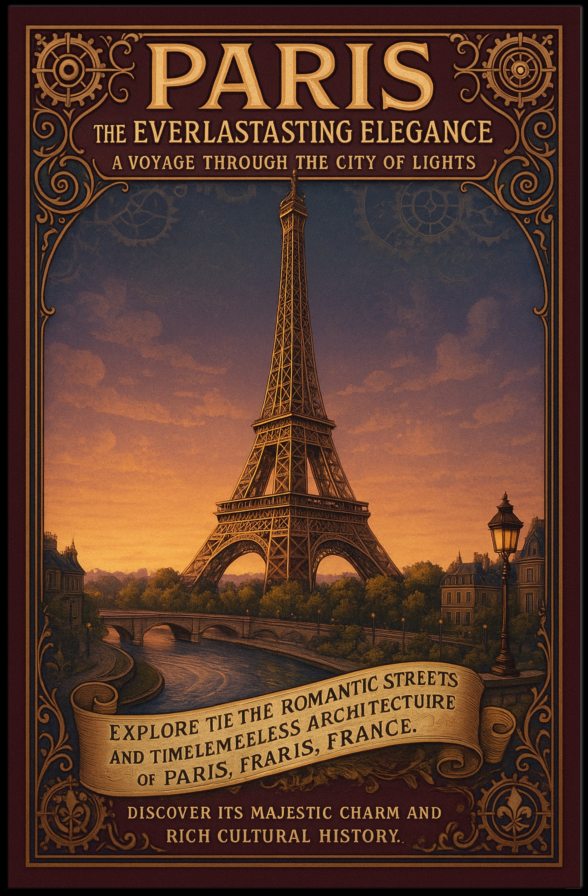 Parisian Elegance Vintage Travel Poster