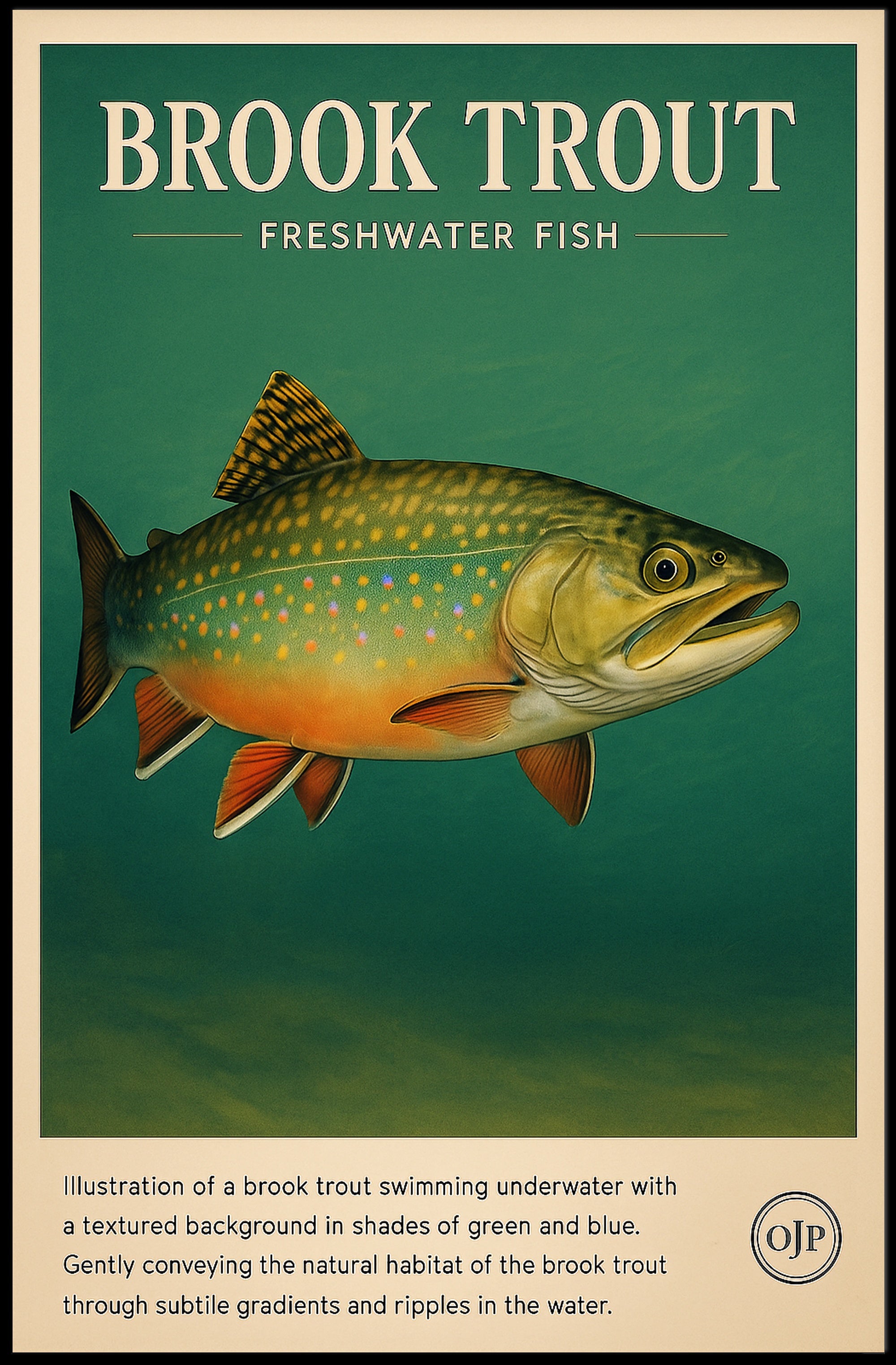 Brook Trout Freshwater Fish Poster PosterGoat