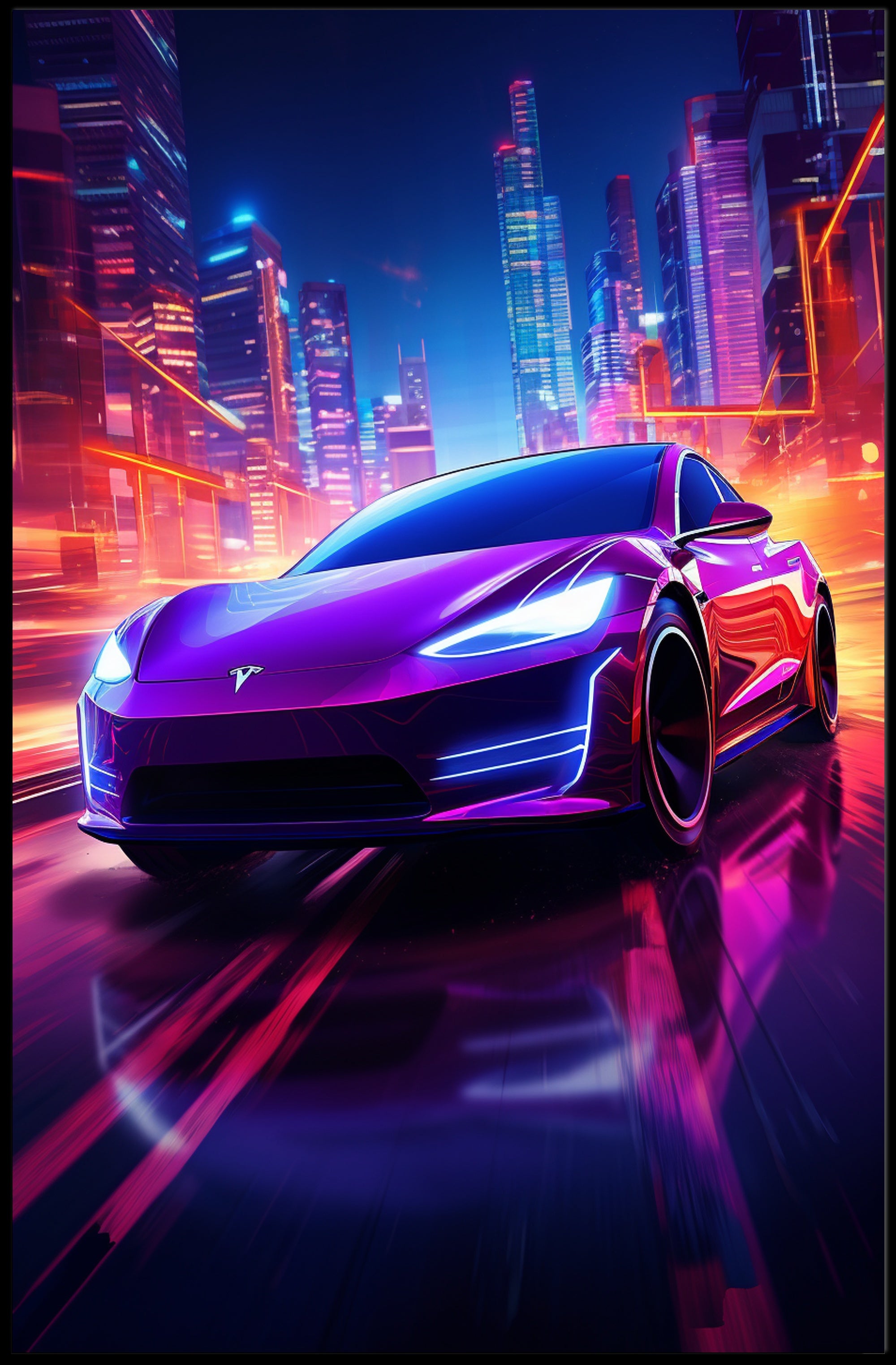 Futuristic Urban Drive Poster PosterGoat