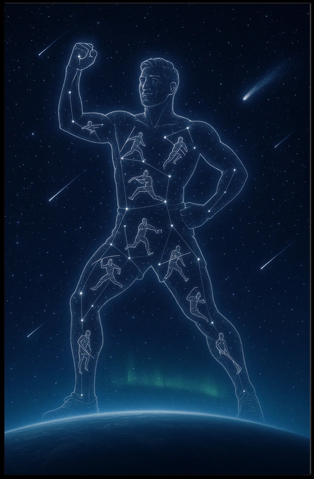 Cosmic Athlete Reach for the Stars Jim Thorpe Poster