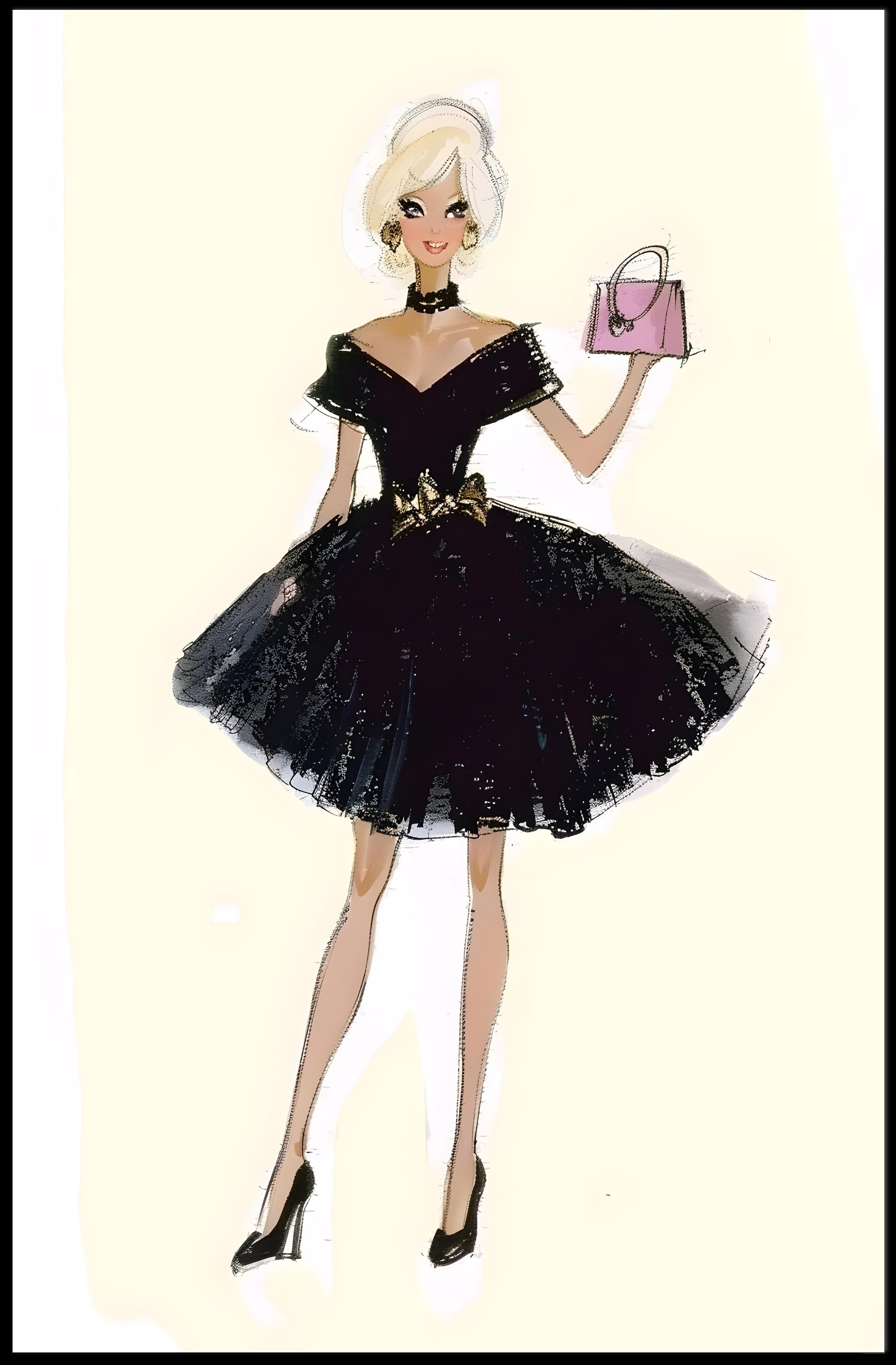 Fashion Illustration Elegant Evening Wear Poster