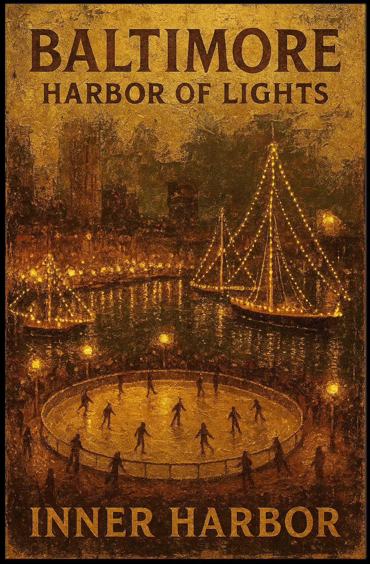 Baltimore Harbor Of Lights Poster