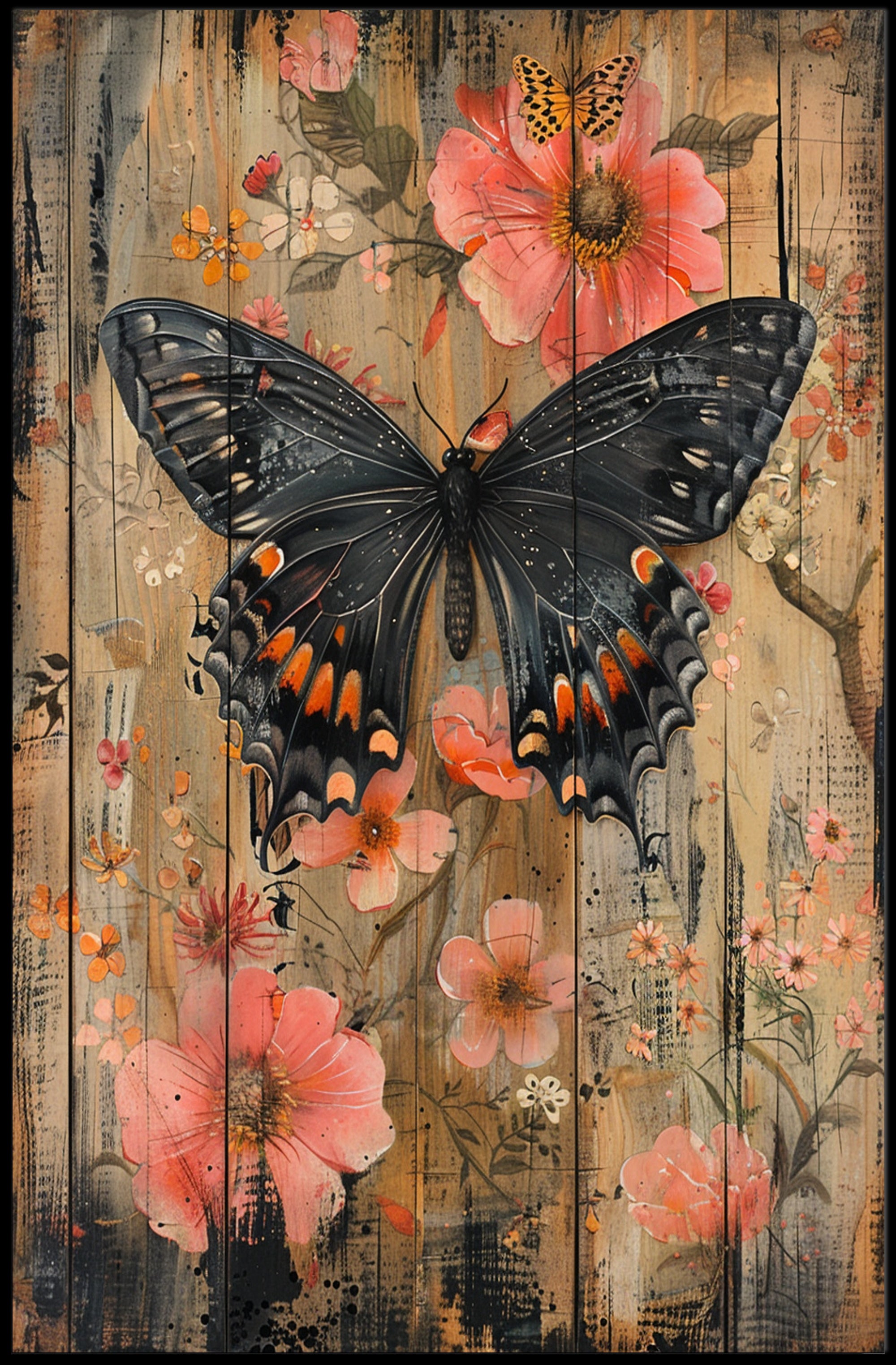Butterfly and Blossoms Poster PosterGoat