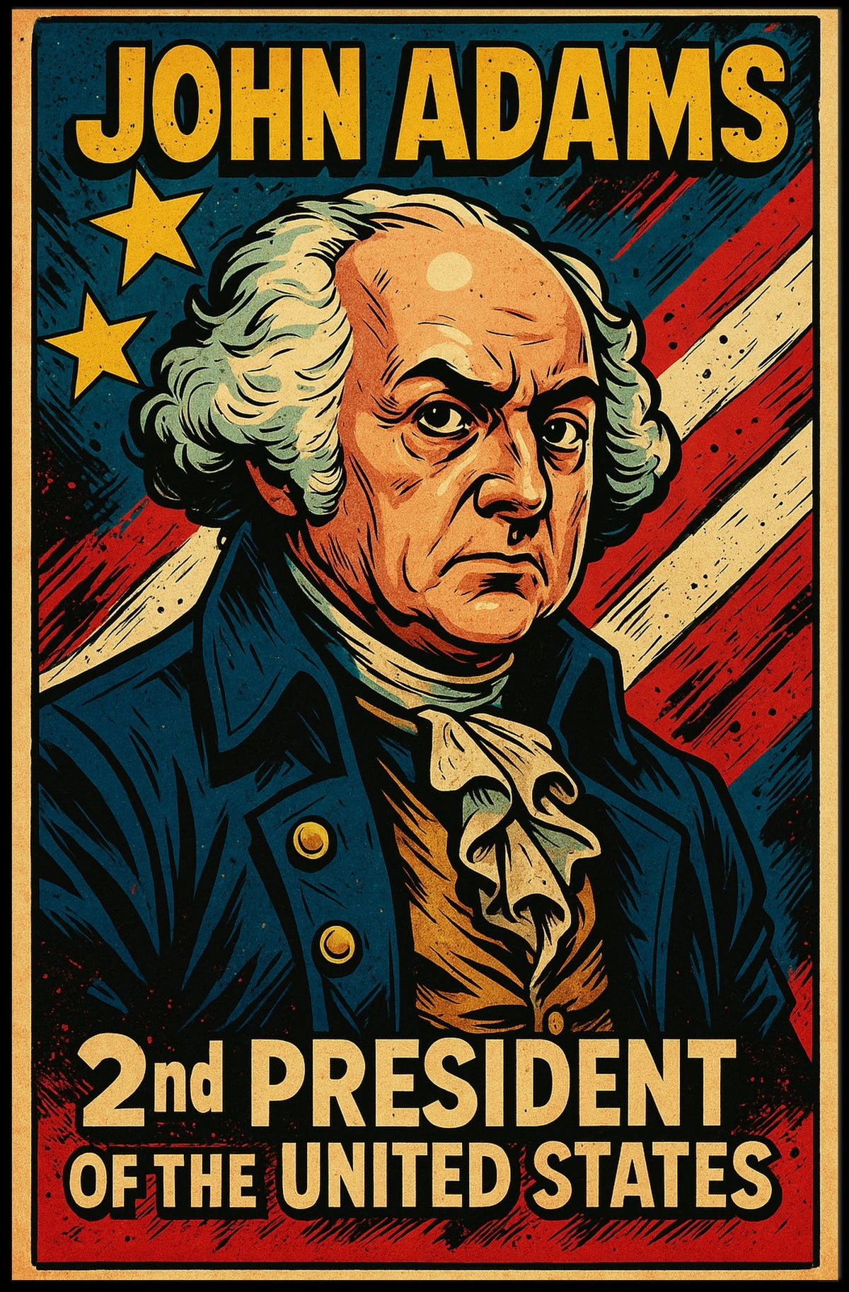 John Adams Second President Poster Wall Art Gift Idea