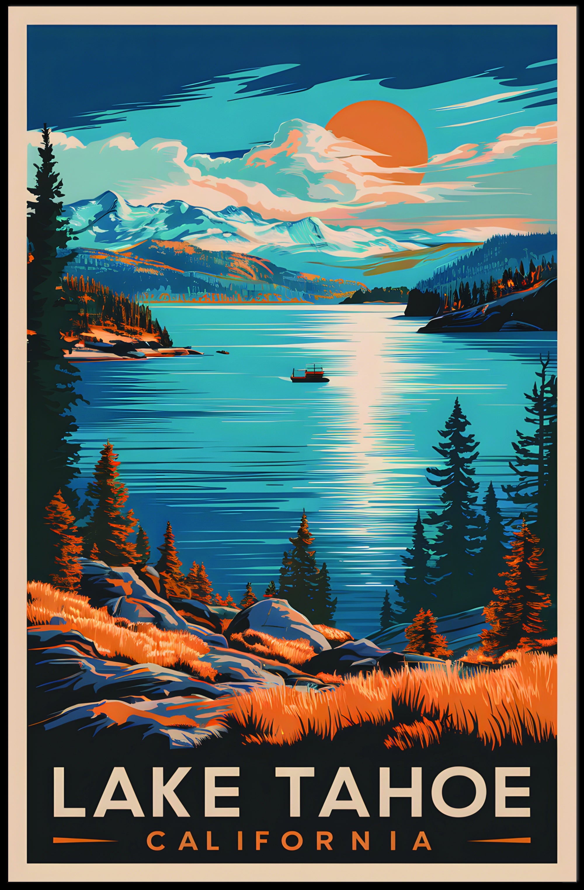 Lake Tahoe Sunset Poster