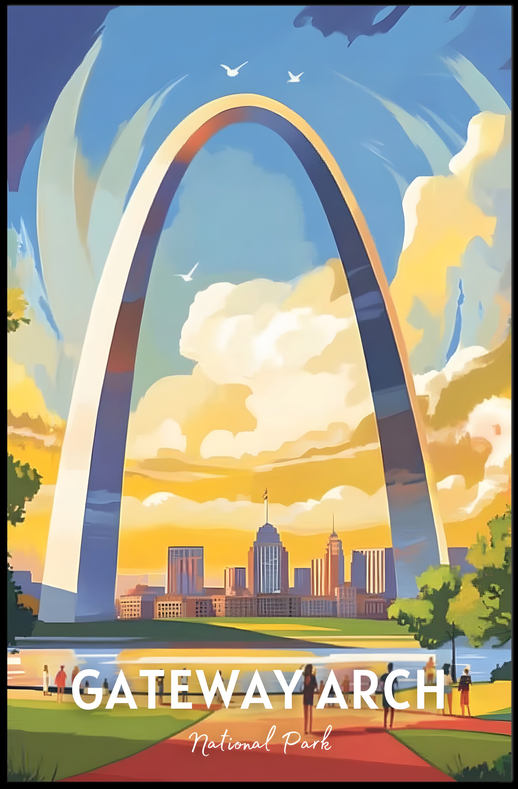 Gateway Arch in Vibrant Skyline National Park Poster