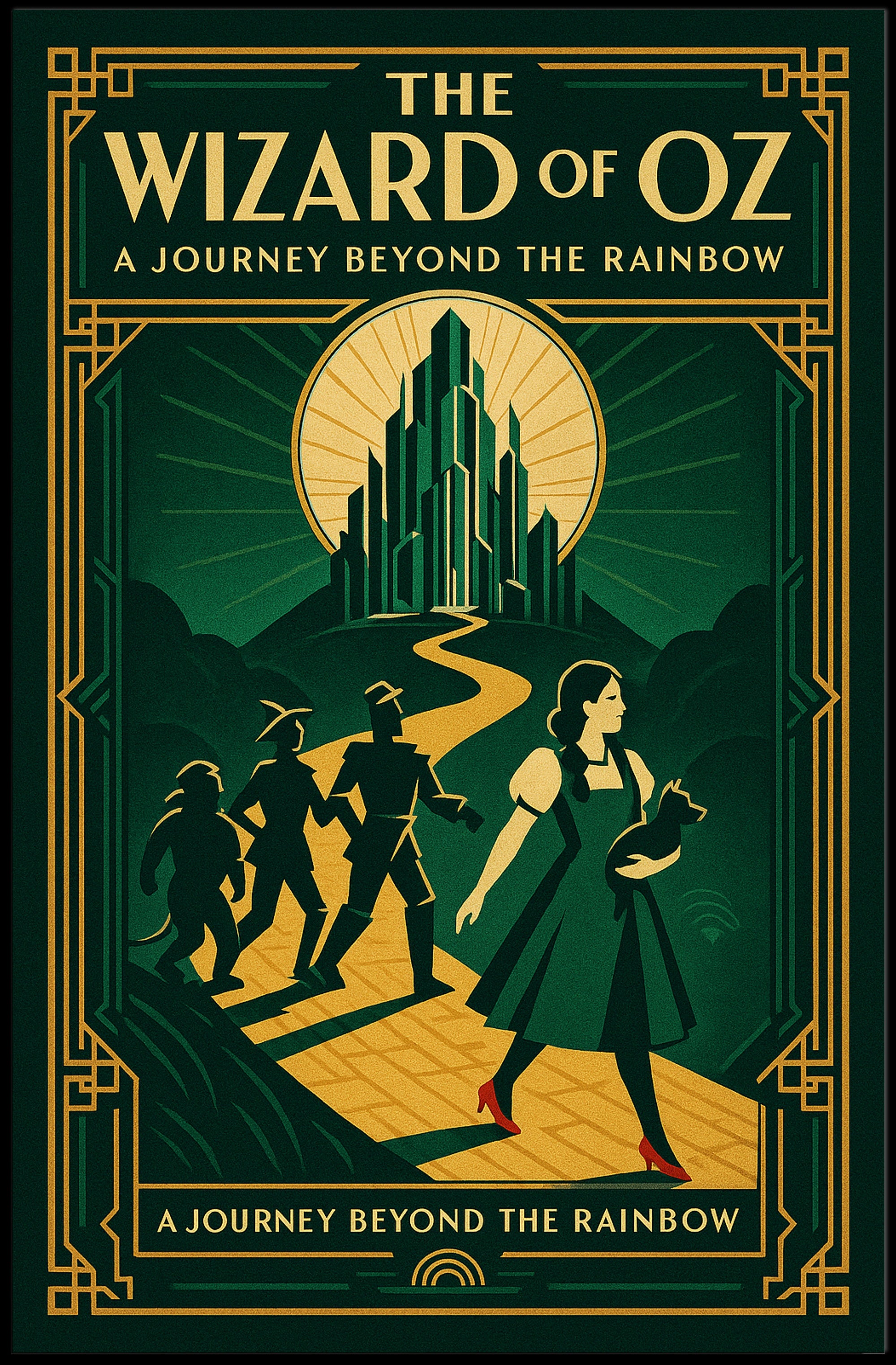The Wizard of Oz Art Deco Fantasy Poster PosterGoat