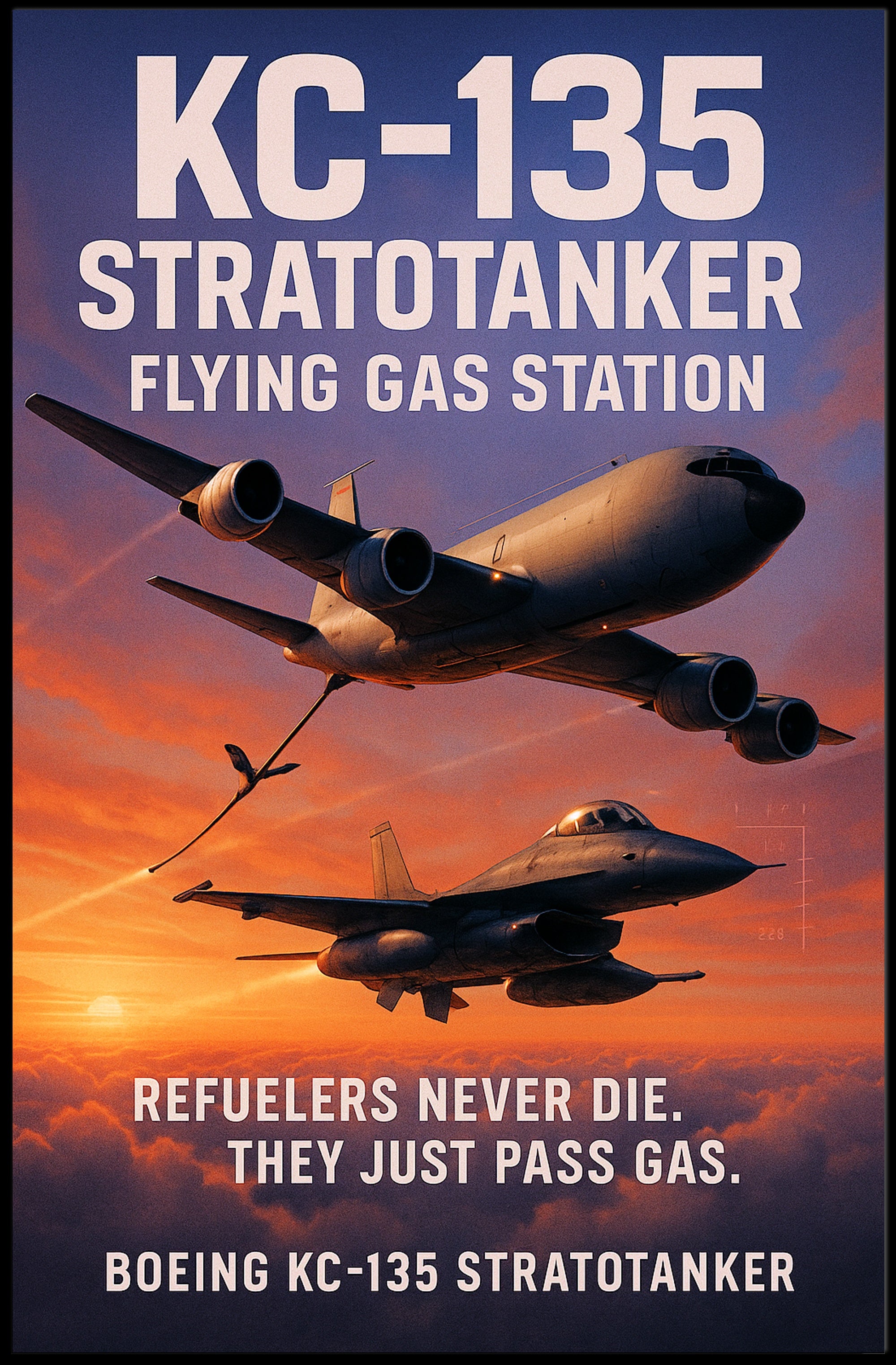KC-135 Stratotanker Flying Gas Station Poster PosterGoat