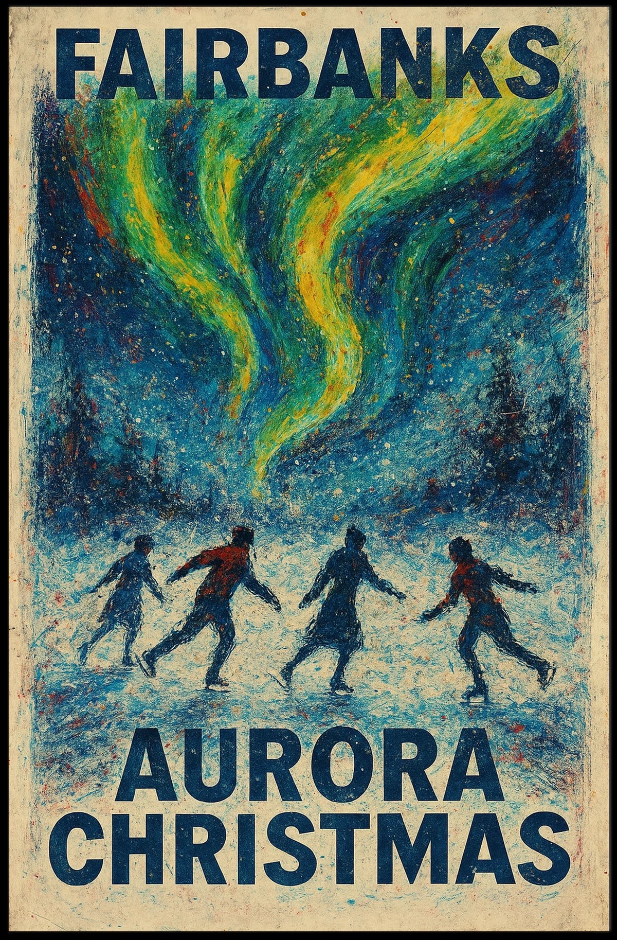 Fairbanks Aurora Christmas Poster