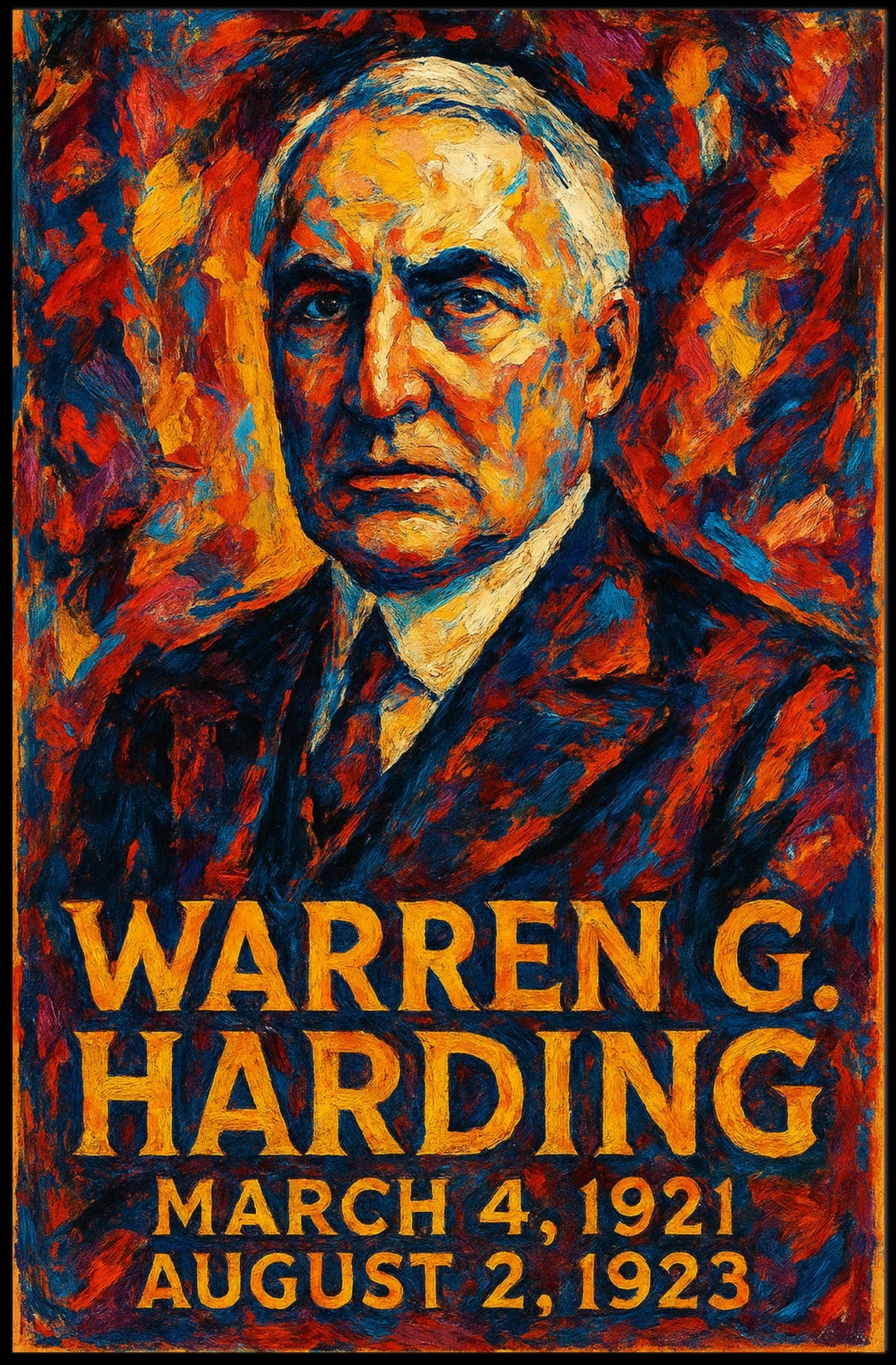 Warren G. Harding 29th President of the United States Glitch Hop Art Poster