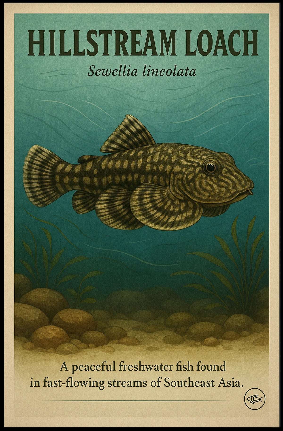 Hillstream Loach Sewellia Lineolata Poster