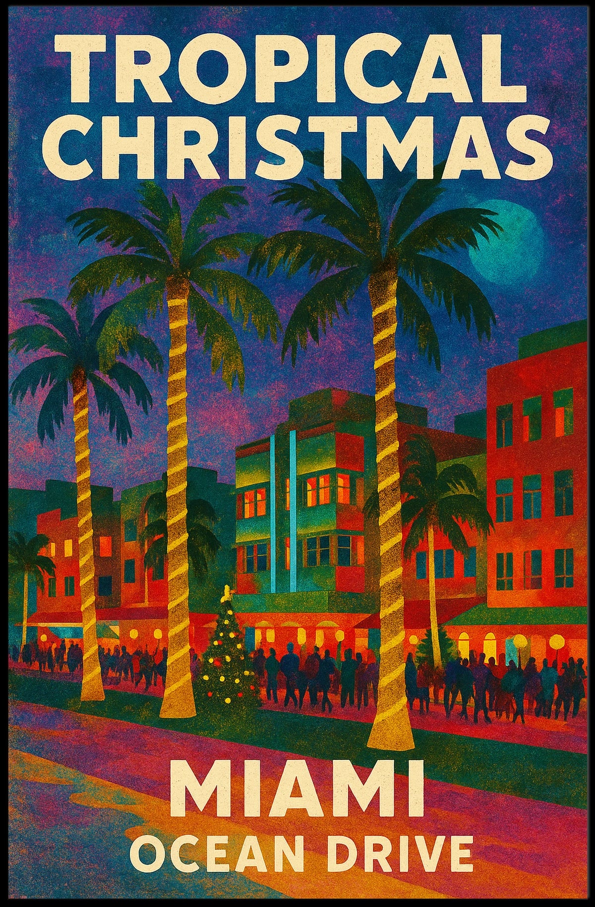 Tropical Christmas in Miami Poster