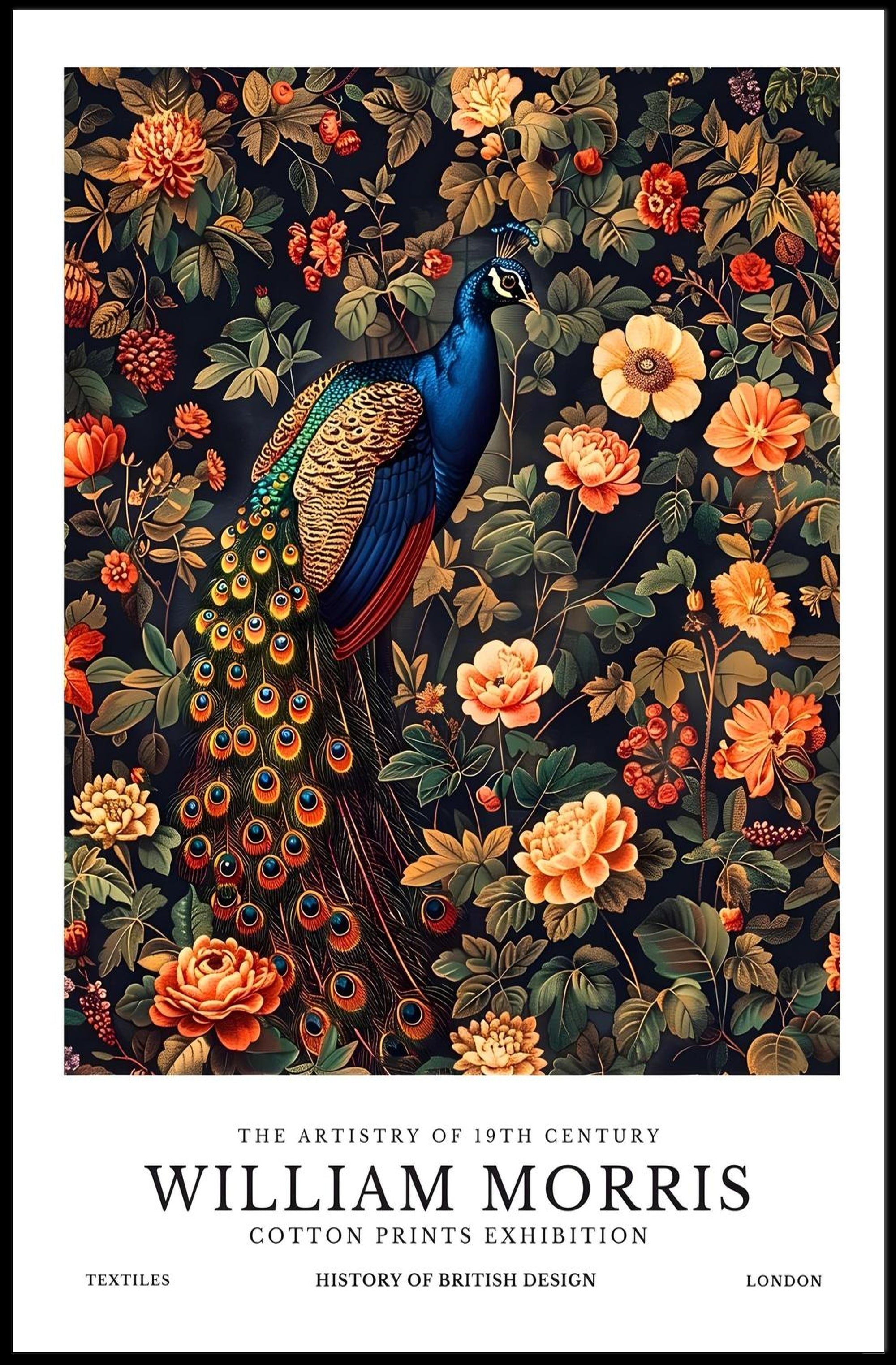 William Morris Textile Design Exhibition Artistic Poster