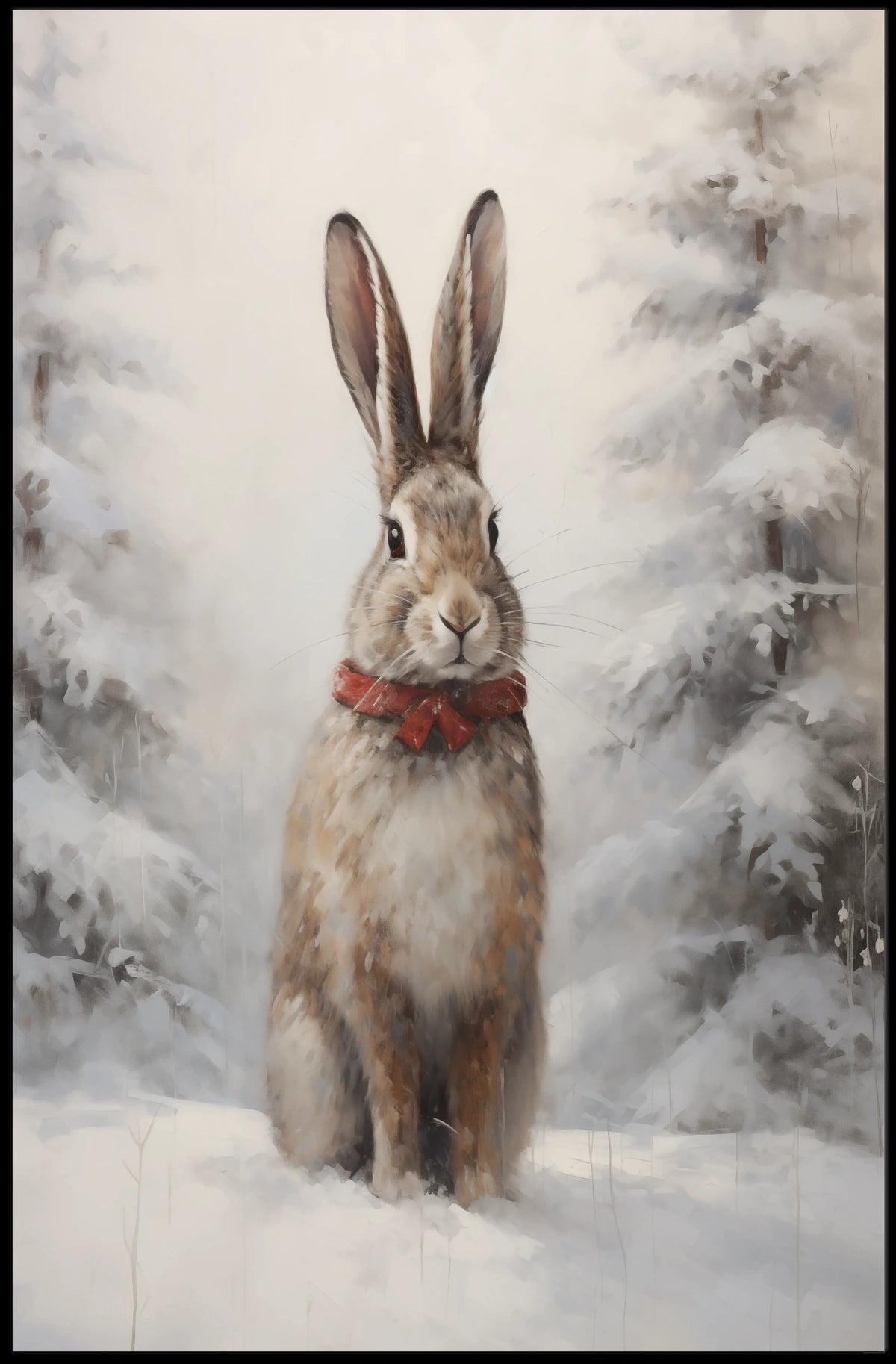 Winter Wonderland Hare Poster
