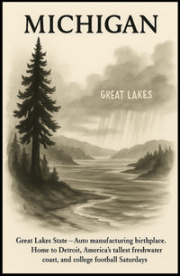 Michigan The Great Lakes State Poster PosterGoat
