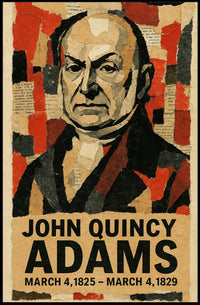 John Quincy Adams 6th President of the United States Layered paper Collage Poster