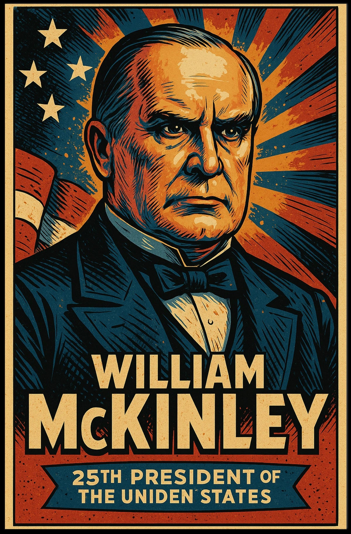 William McKinley 25th President Poster Vintage Wall Art