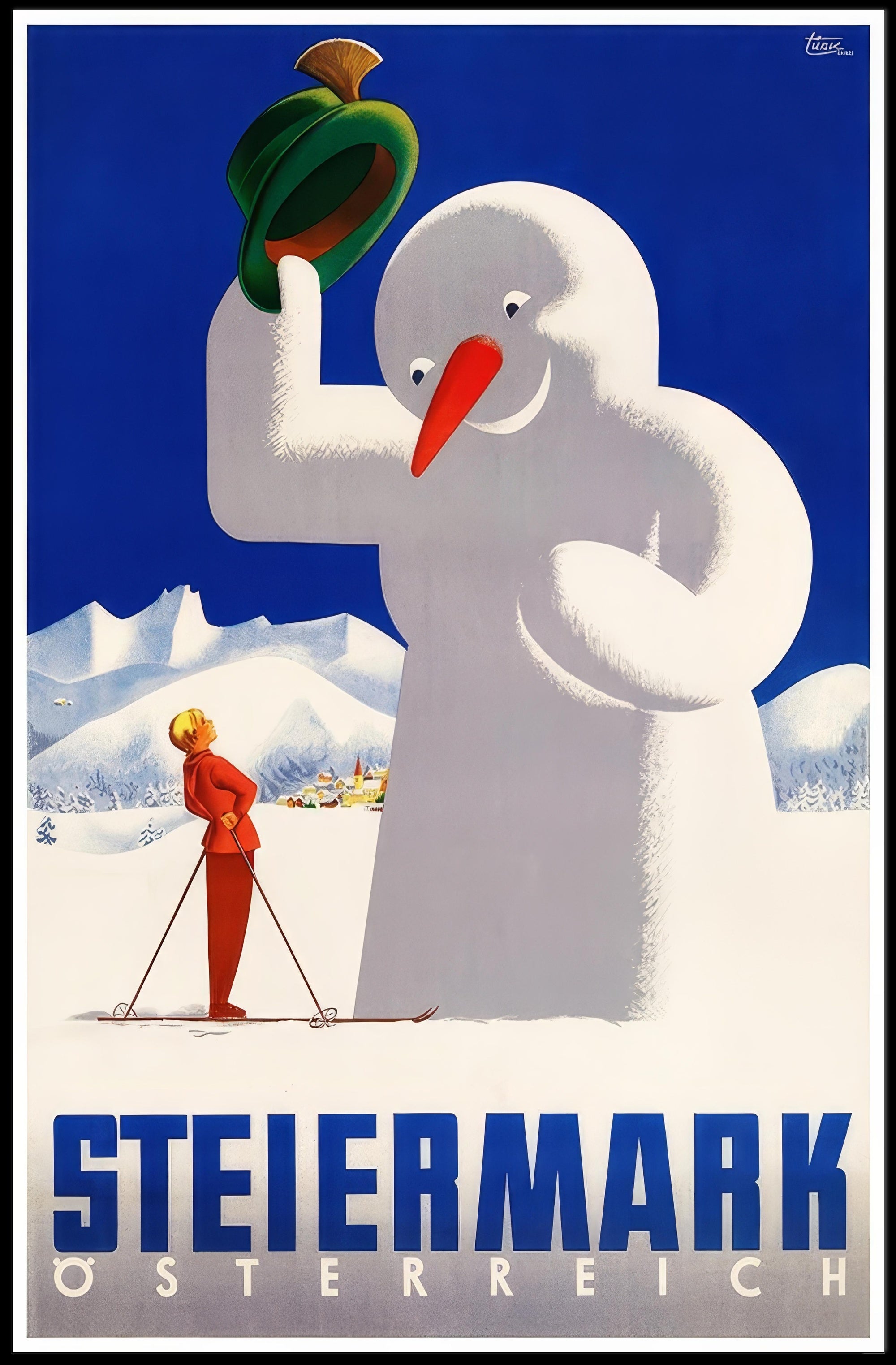 Steiermark Winter Wonderland Vintage Travel Poster PosterGoat