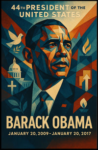 Obama Era Presidential Portrait Art Poster
