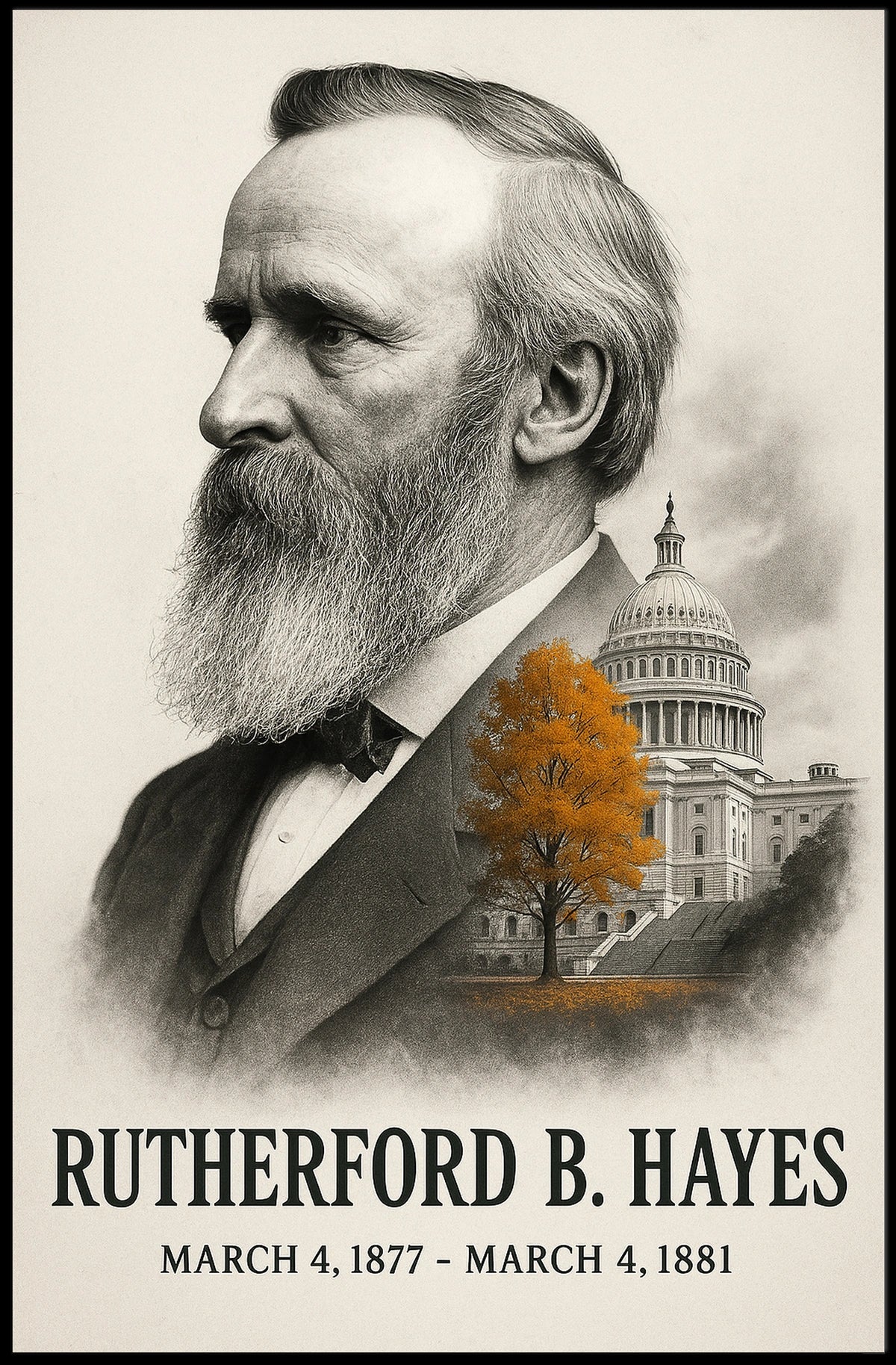 Rutherford B. Hayes 19th President of the United States Reflections Poster